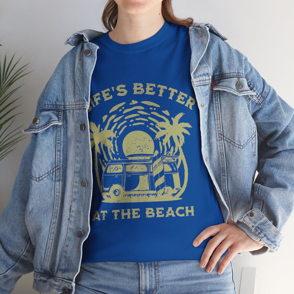 T-Shirt — "Life's Better at the Beach" Vintage Camper Tee
