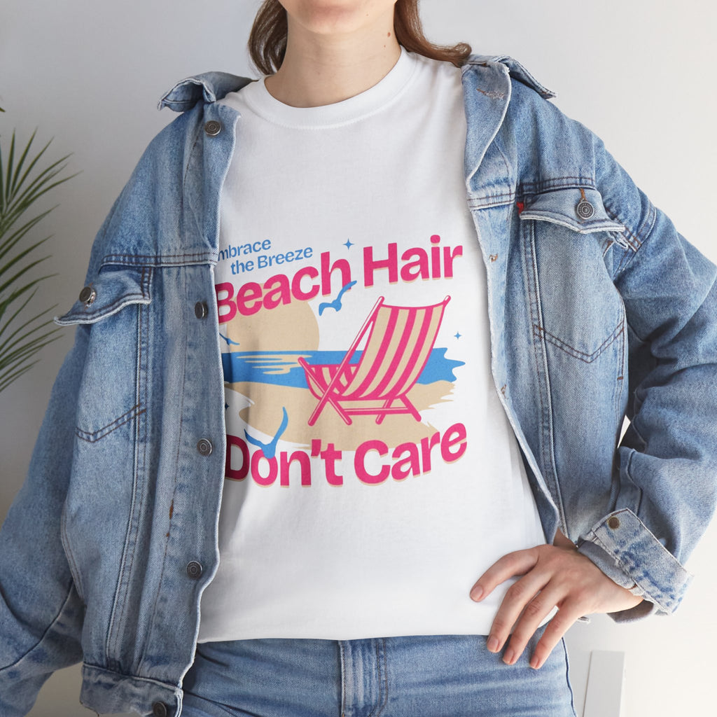 Beach Hair Don't Care T-Shirt – Summer Beach Chair Graphic Tee