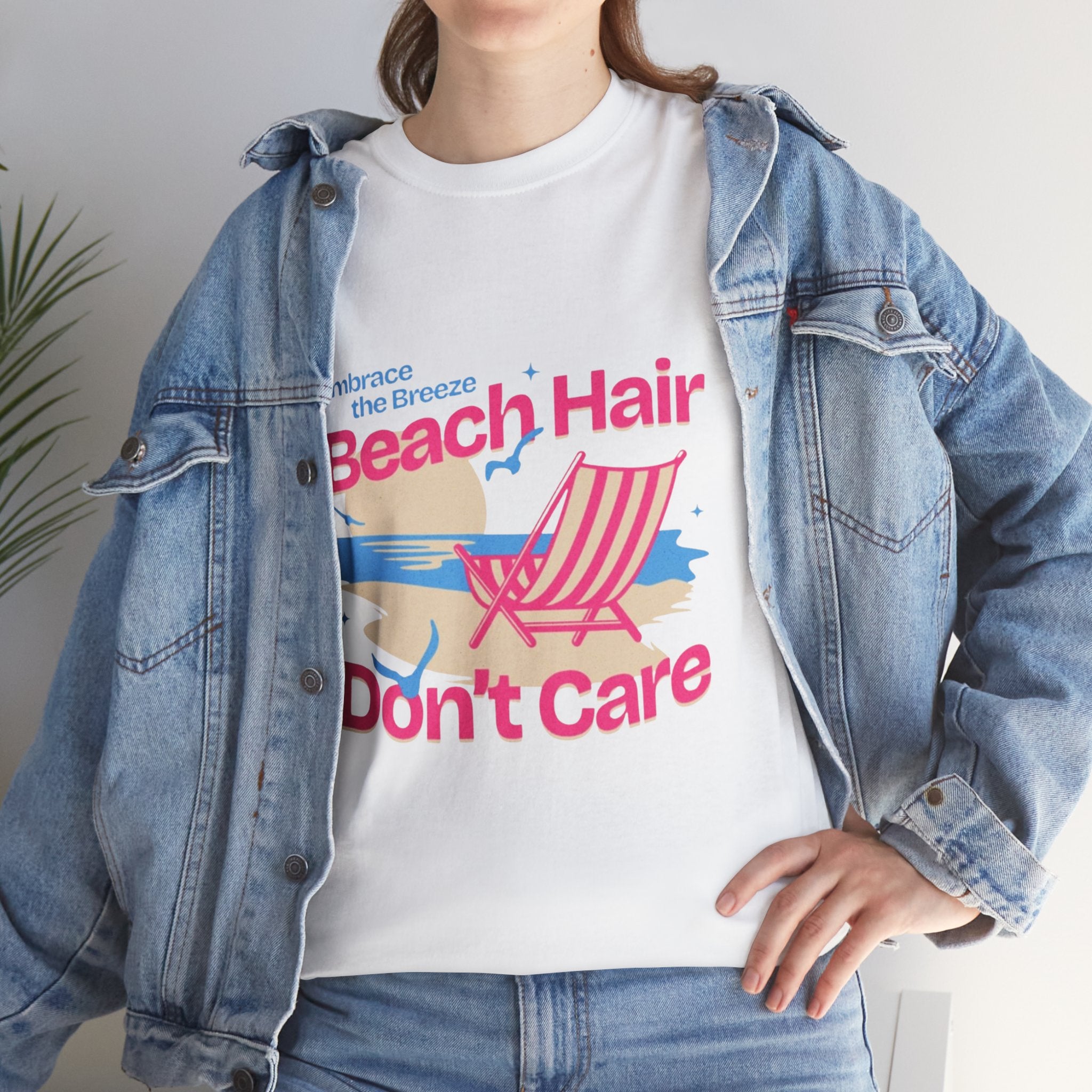 Beach Hair Don't Care T-Shirt – Summer Beach Chair Graphic Tee