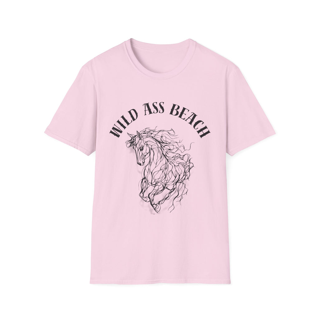 Wild Ass Beach T-Shirt | hand-drawn wild horse sketch
