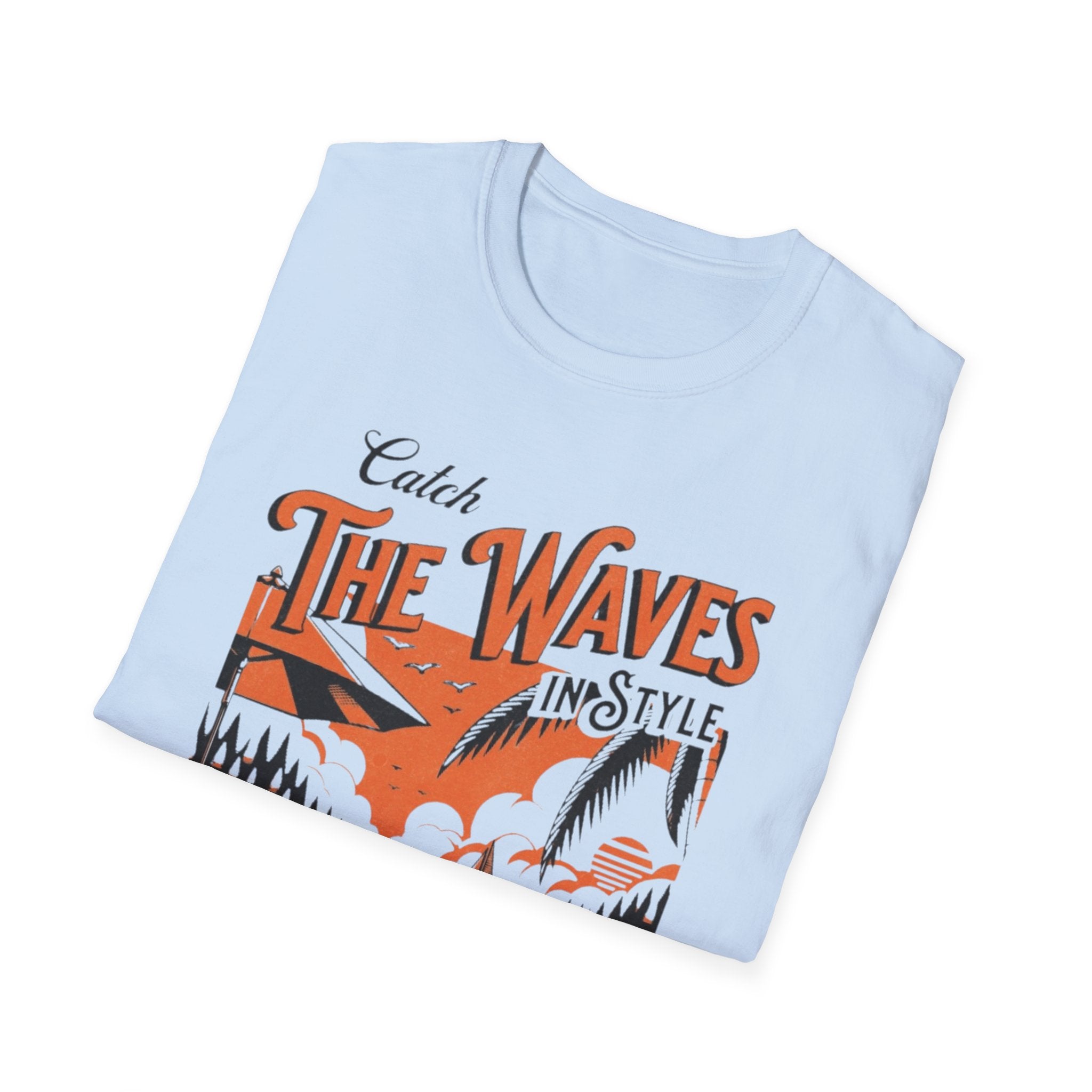 Beach Waves Graphic T-Shirt — "Catch The Waves in Style" Retro Surf Tee
