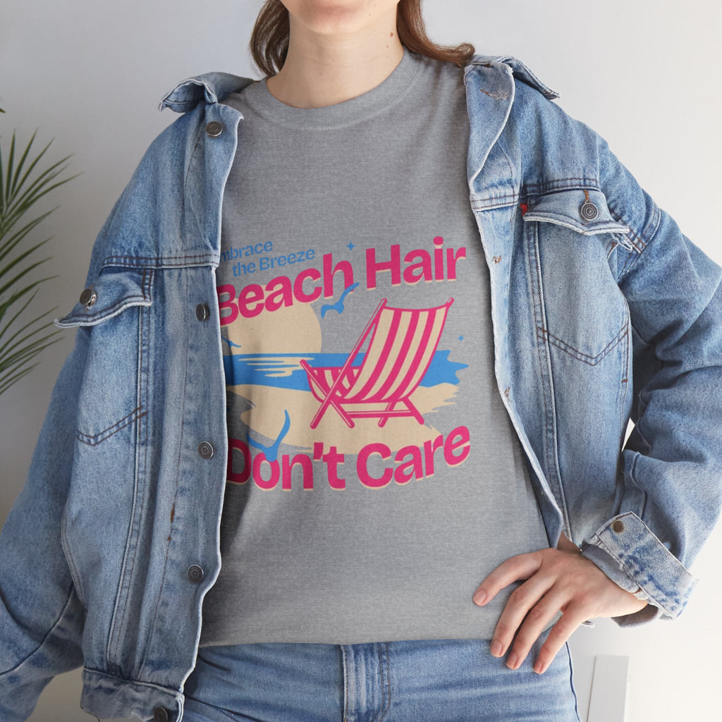 Beach Hair Don't Care T-Shirt – Summer Beach Chair Graphic Tee