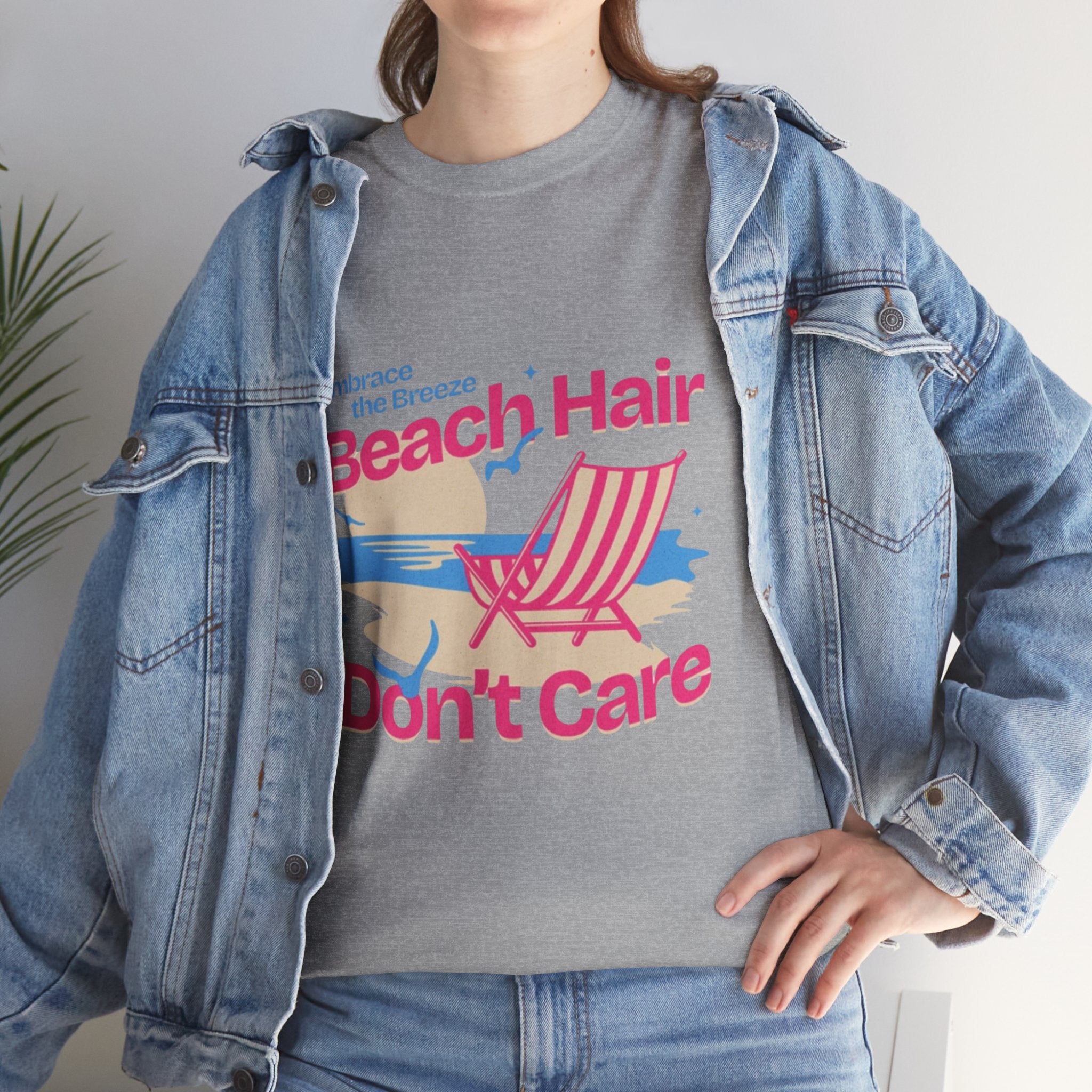 Beach Hair Don't Care T-Shirt – Summer Beach Chair Graphic Tee