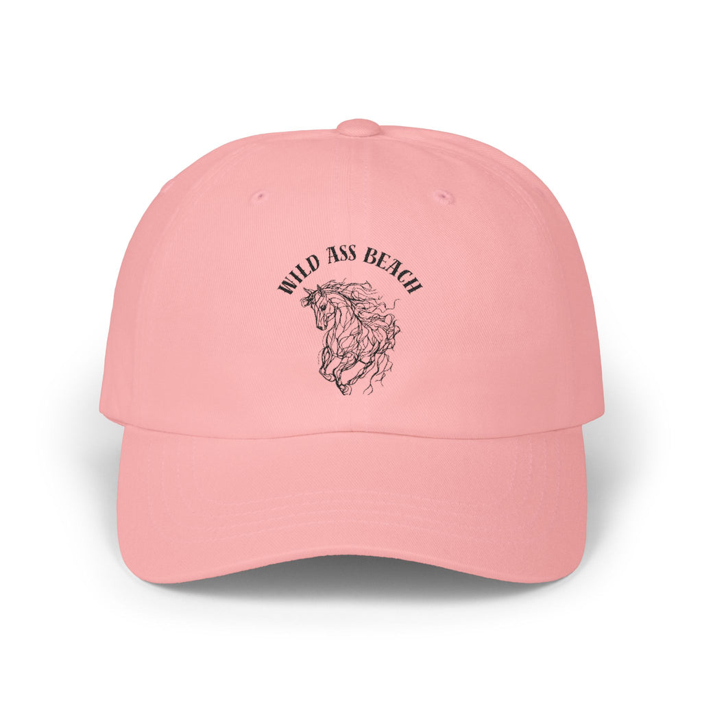 Dad Cap – "Wild Ass Beach" Script with Embroidered Horse  Illustration