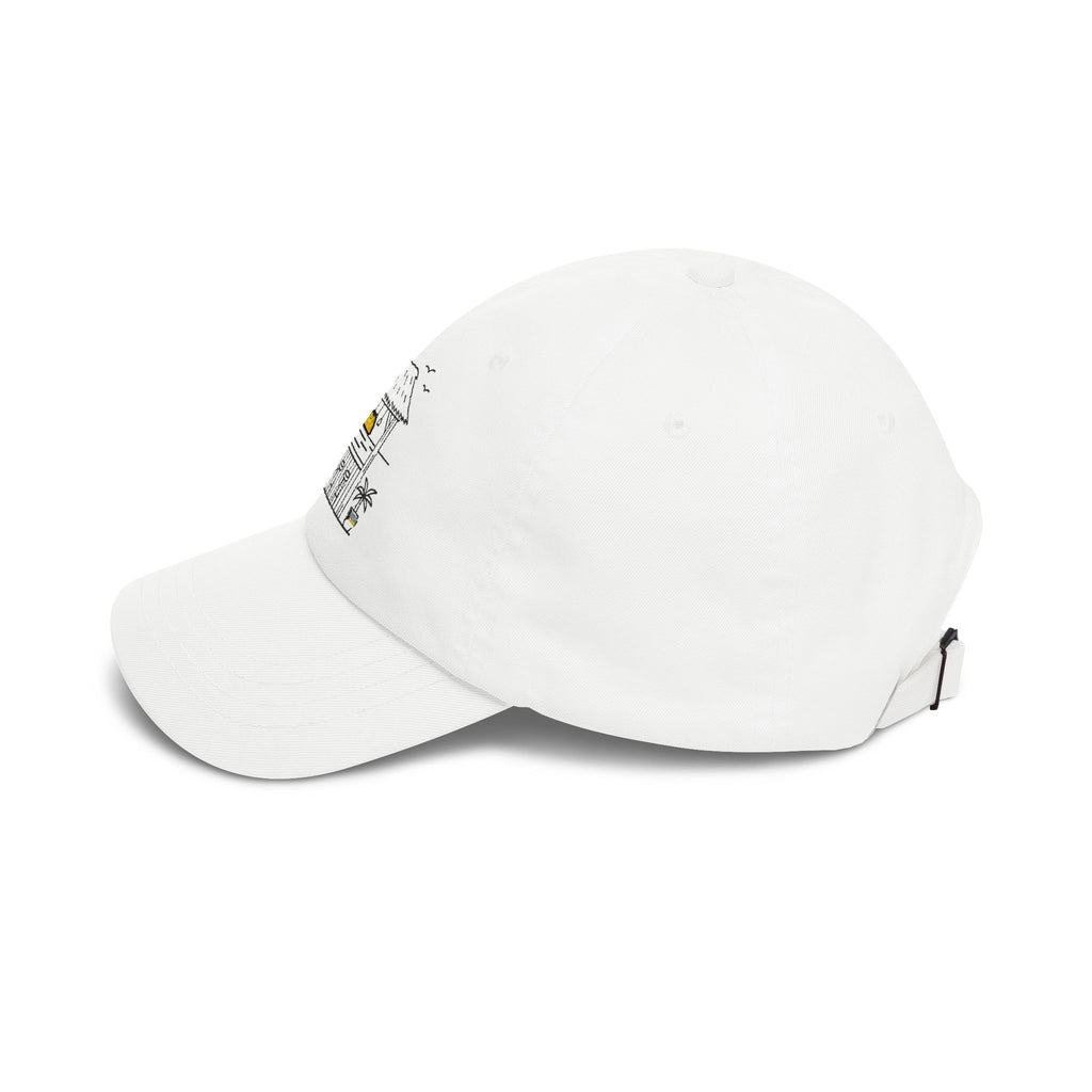 Beach Hut Dad Cap – Hand-Drawn Surf Shack Baseball Hat