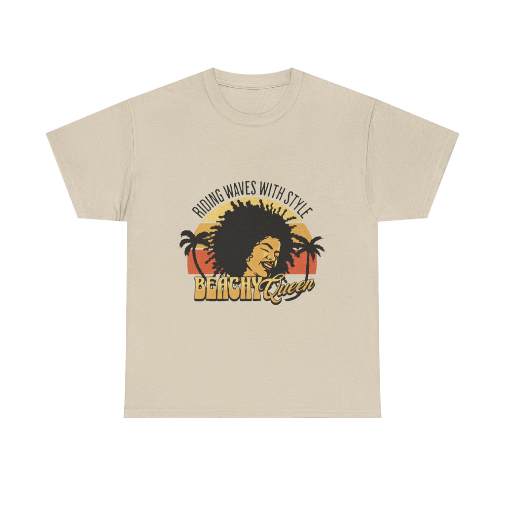 Beachy Vibes Tee — "Riding Waves With Style" Retro Sunset Surf T-Shirt