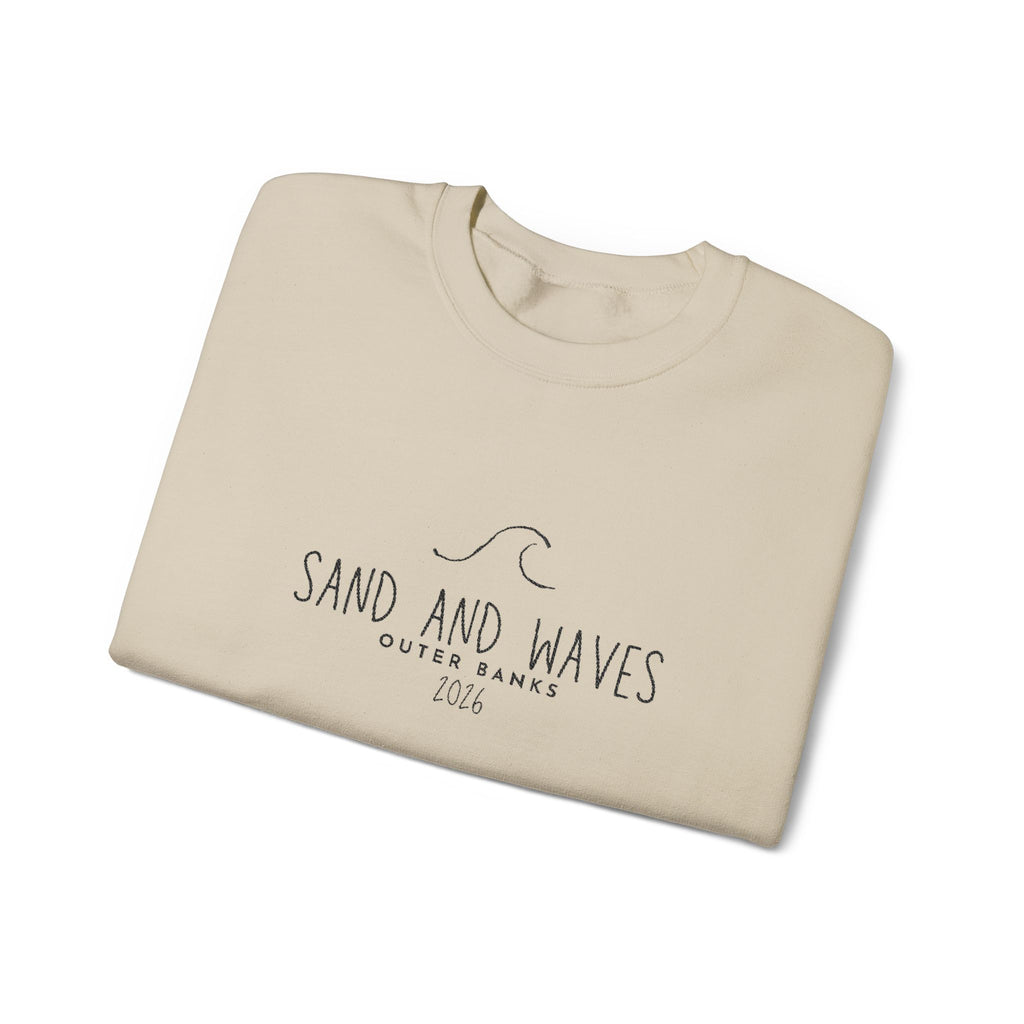 Sand and Waves Embroidered Crewneck Sweatshirt