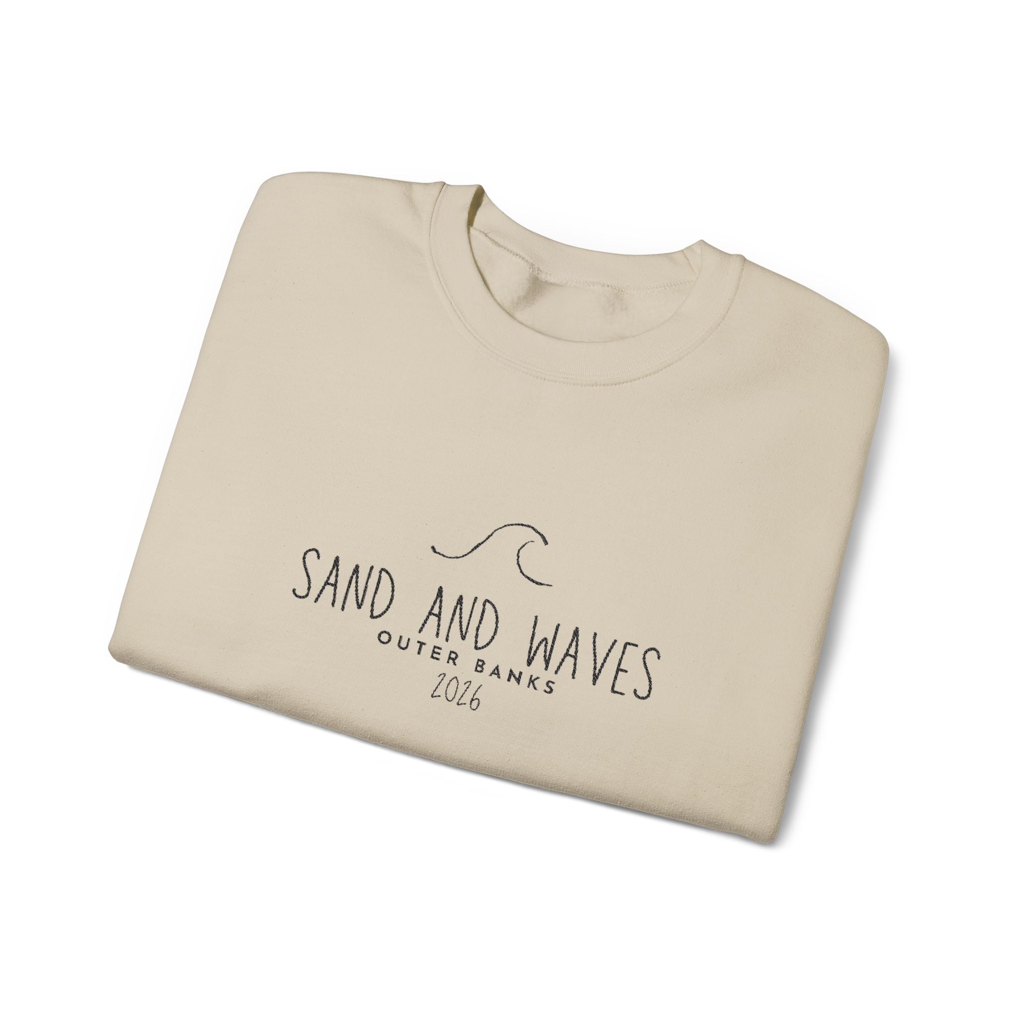 Sand and Waves Embroidered Crewneck Sweatshirt