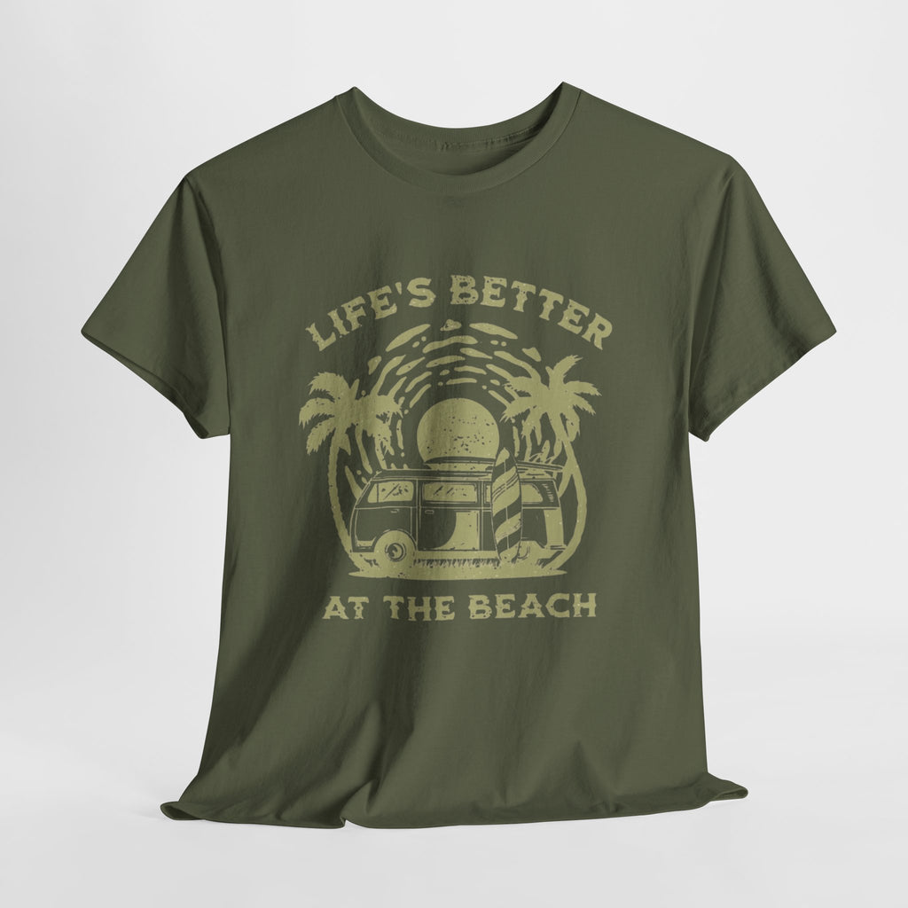T-Shirt — "Life's Better at the Beach" Vintage Camper Tee