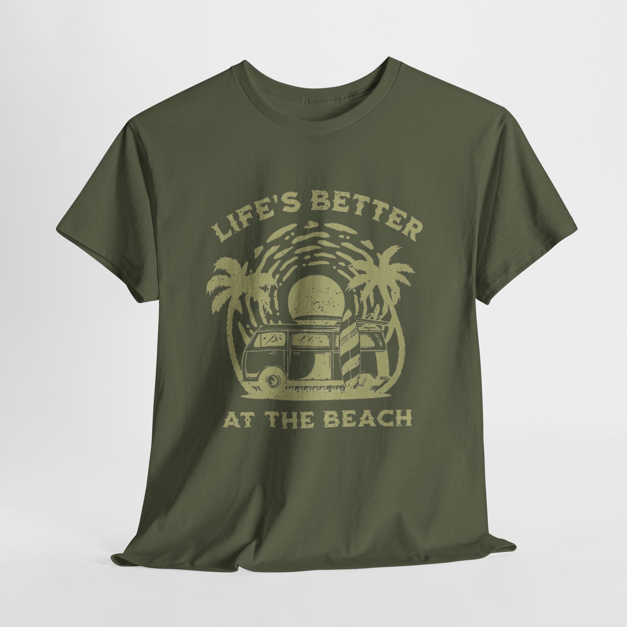 T-Shirt — "Life's Better at the Beach" Vintage Camper Tee