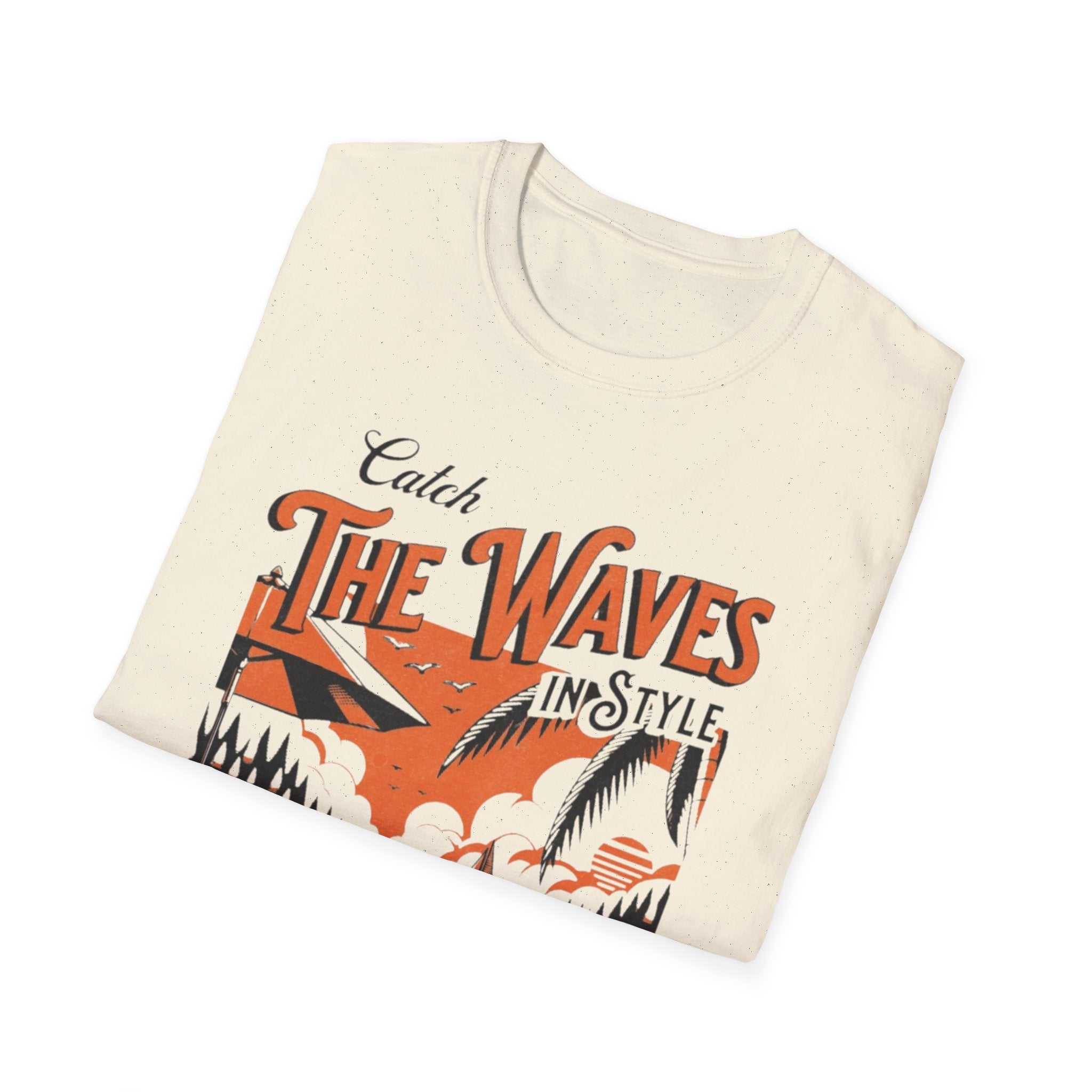Beach Waves Graphic T-Shirt — "Catch The Waves in Style" Retro Surf Tee