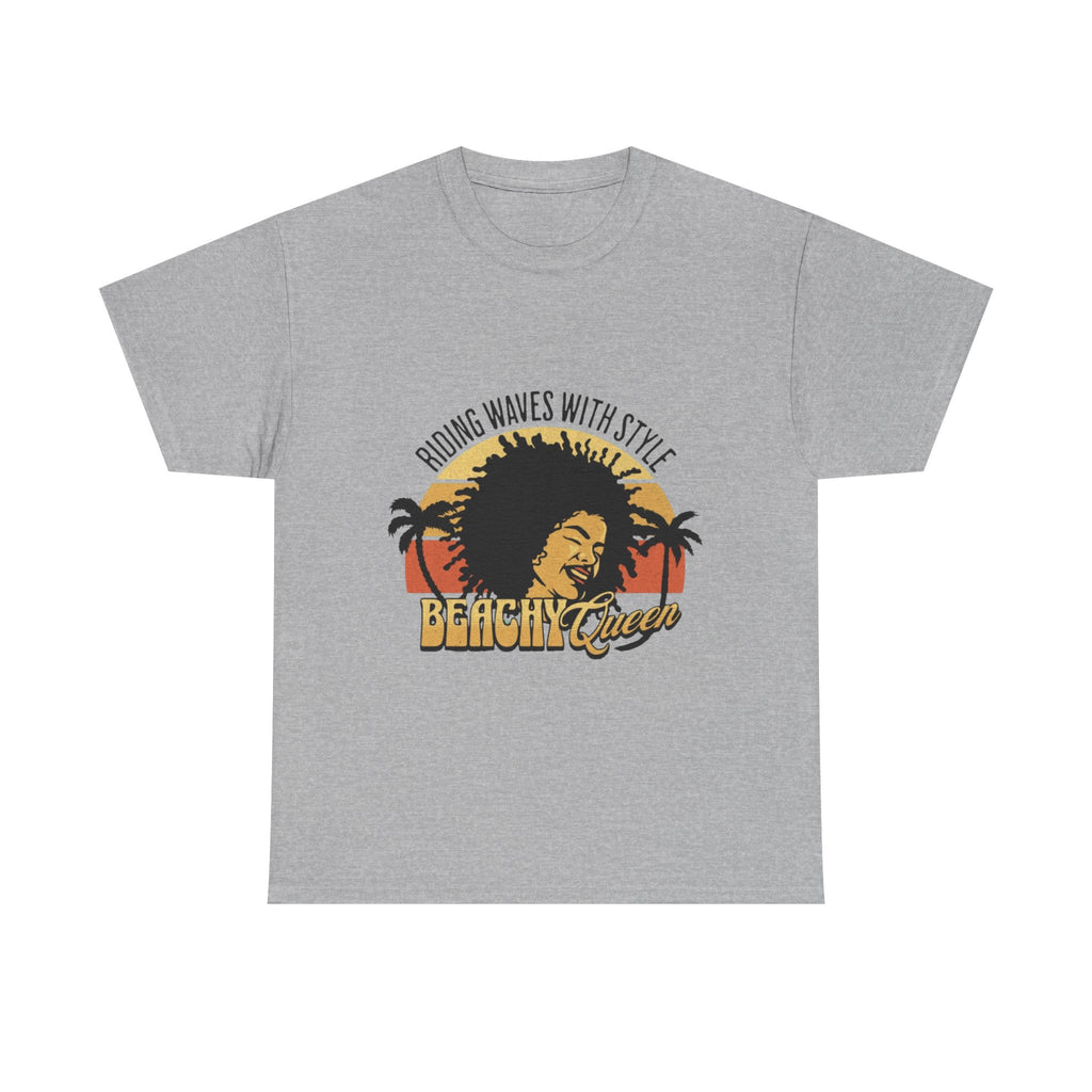 Beachy Vibes Tee — "Riding Waves With Style" Retro Sunset Surf T-Shirt