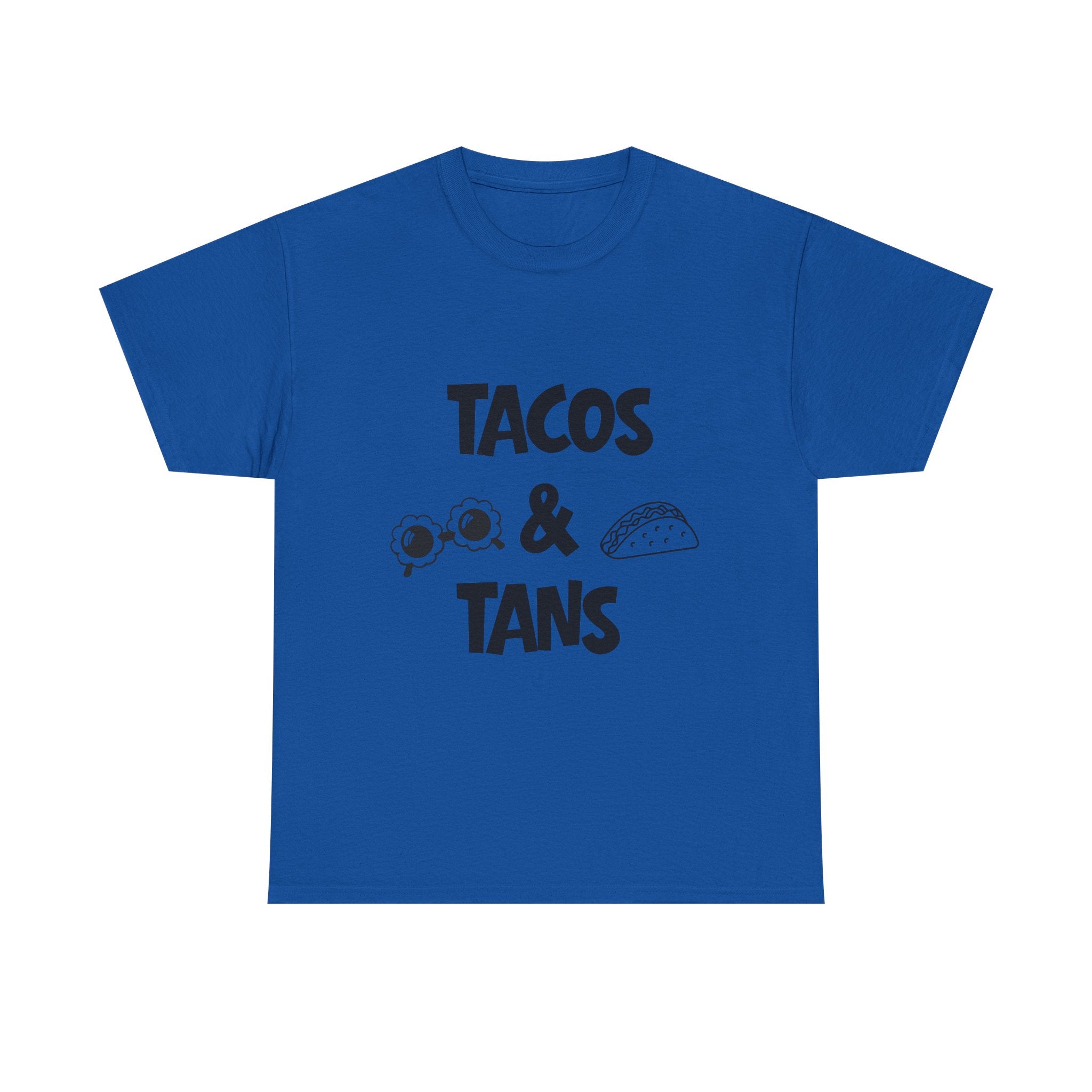 T-Shirt — "Tacos & Tans" Graphic Tee (Summer Vacation, Beach & Taco Night)