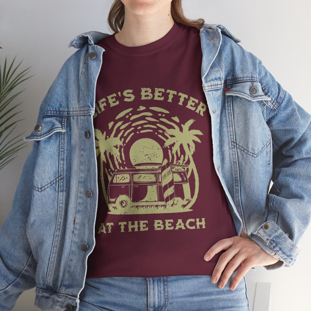 T-Shirt — "Life's Better at the Beach" Vintage Camper Tee