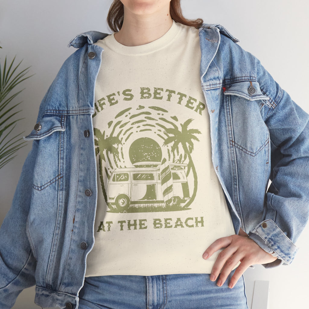 T-Shirt — "Life's Better at the Beach" Vintage Camper Tee