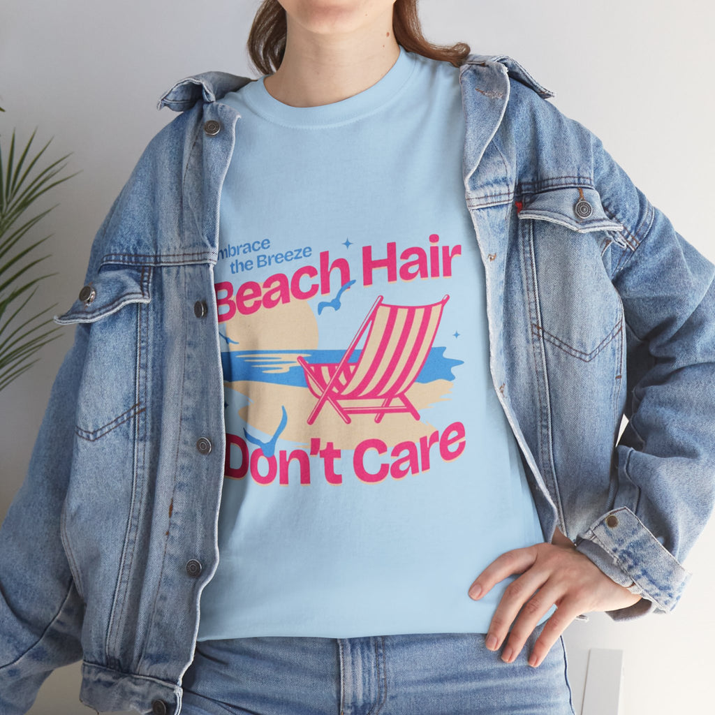 Beach Hair Don't Care T-Shirt – Summer Beach Chair Graphic Tee