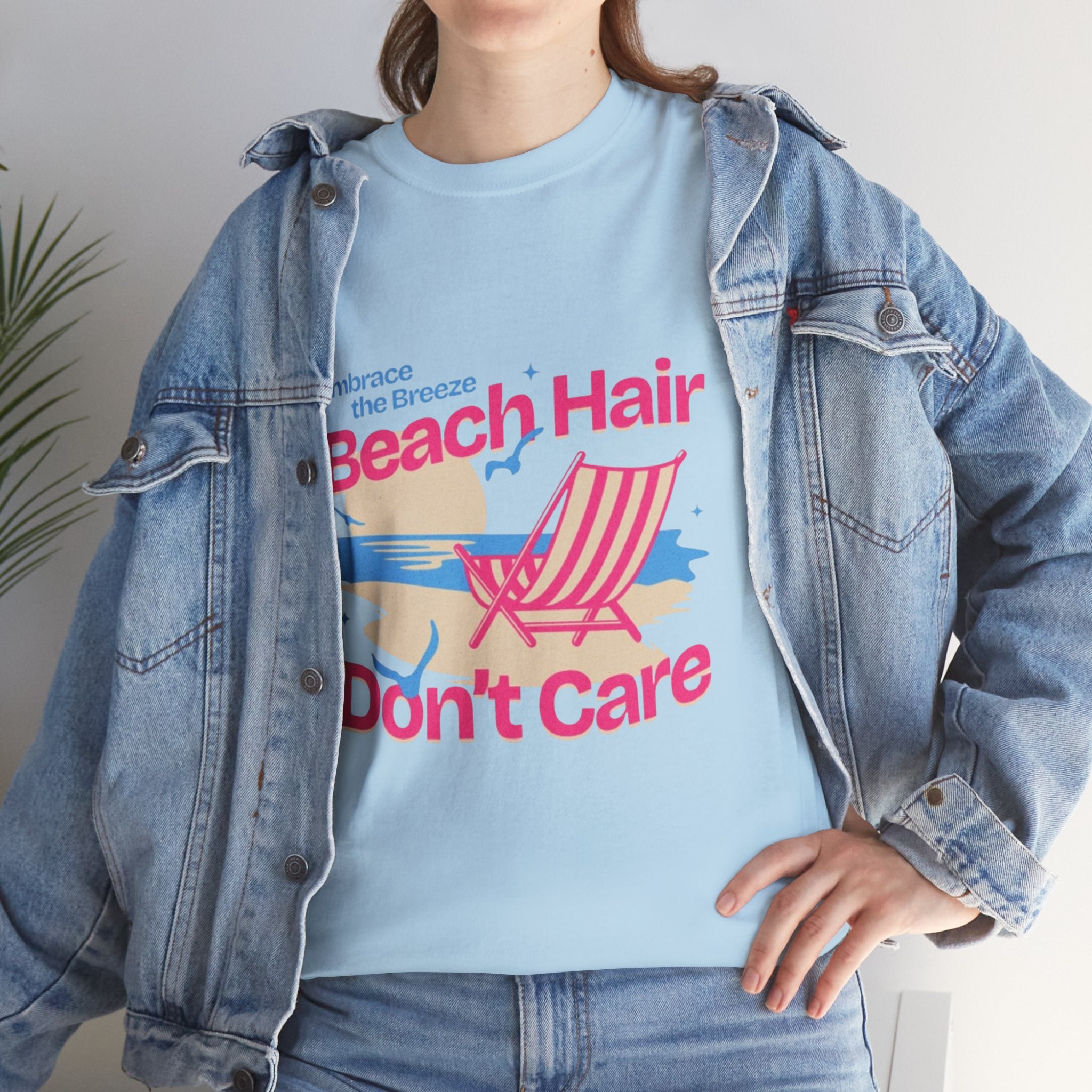 Beach Hair Don't Care T-Shirt – Summer Beach Chair Graphic Tee