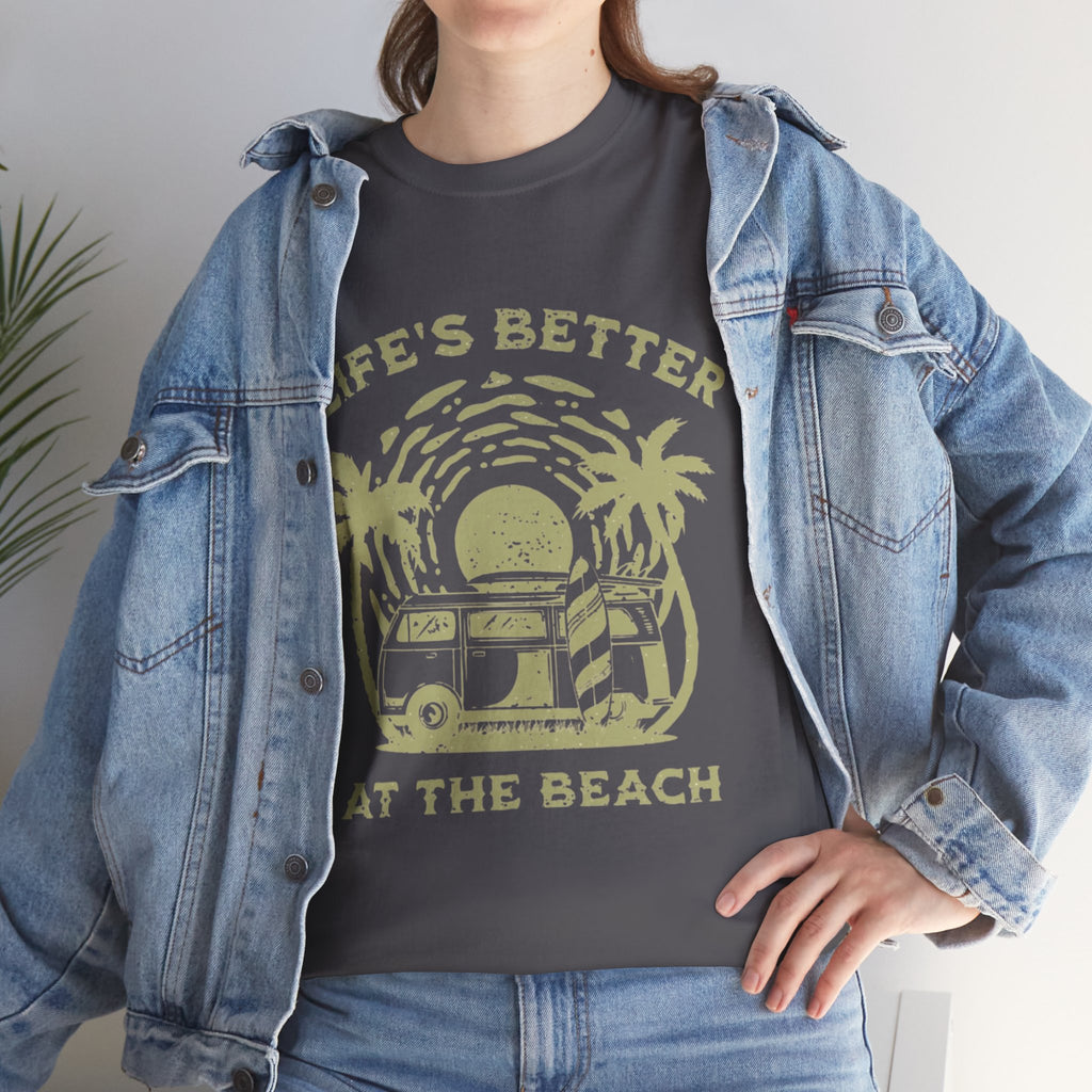 T-Shirt — "Life's Better at the Beach" Vintage Camper Tee