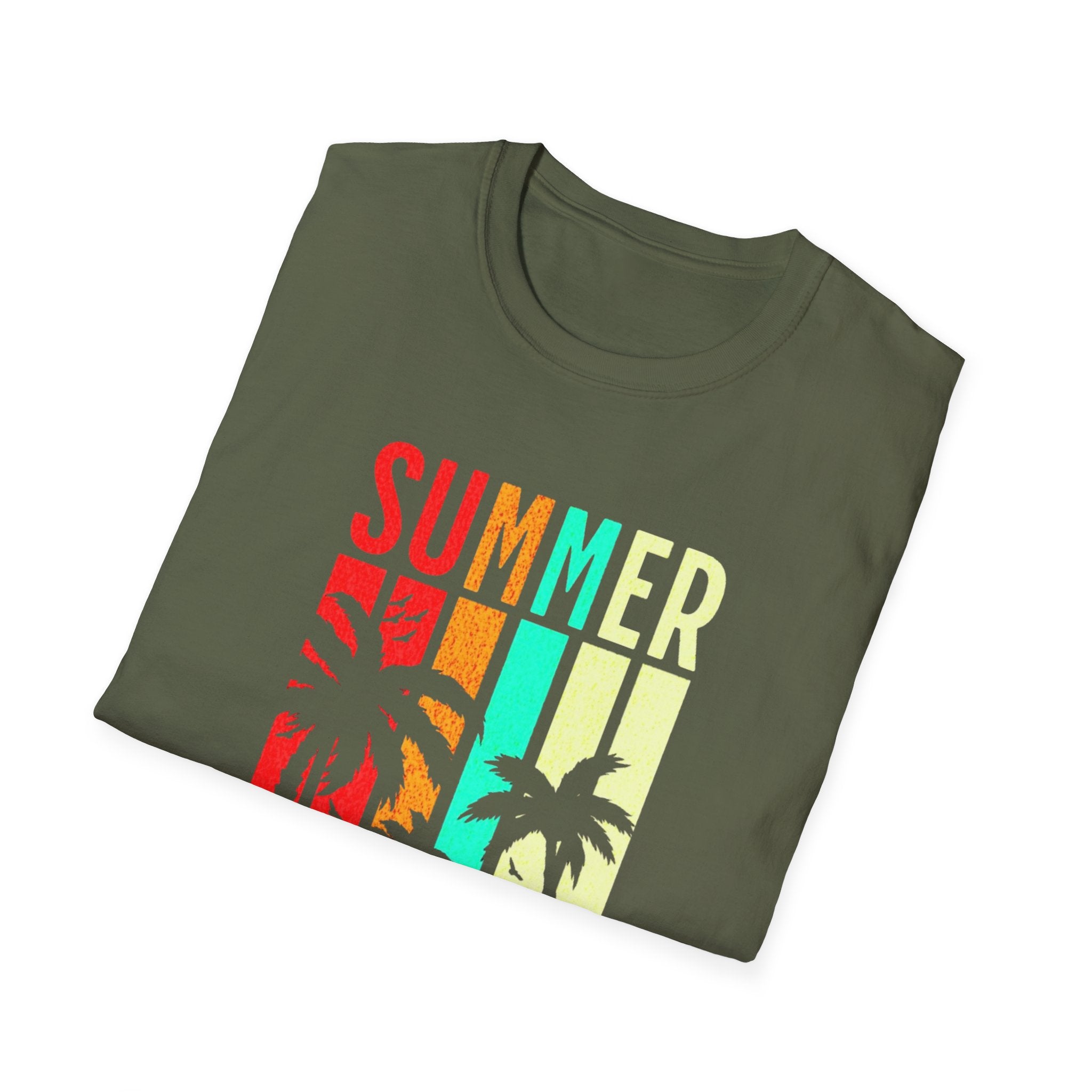 Summer Beach T-Shirt — "Time to Beach" Palm Tree Surf Graphic