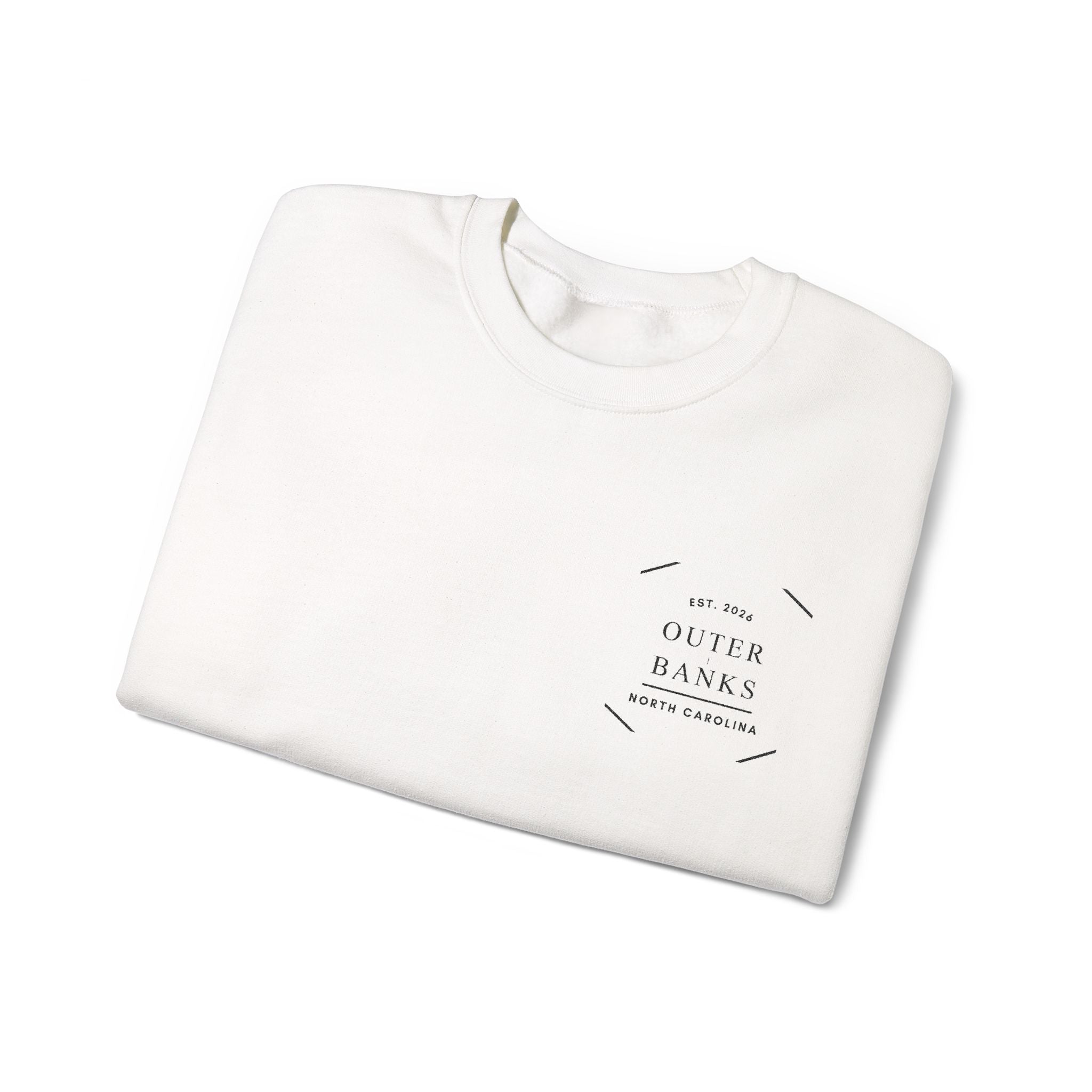 Outer Banks Embroidered Crewneck Sweatshirt — Minimalist Coastal Pullover