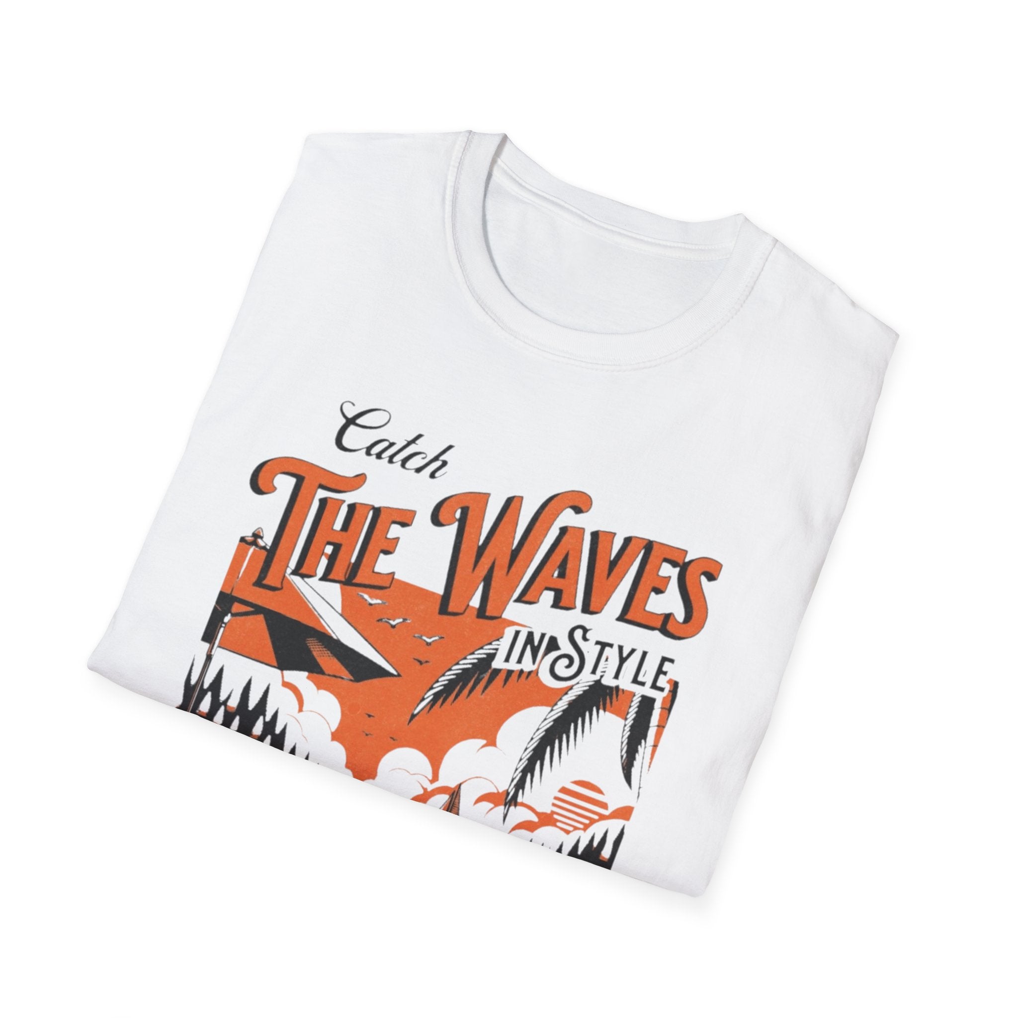 Beach Waves Graphic T-Shirt — "Catch The Waves in Style" Retro Surf Tee