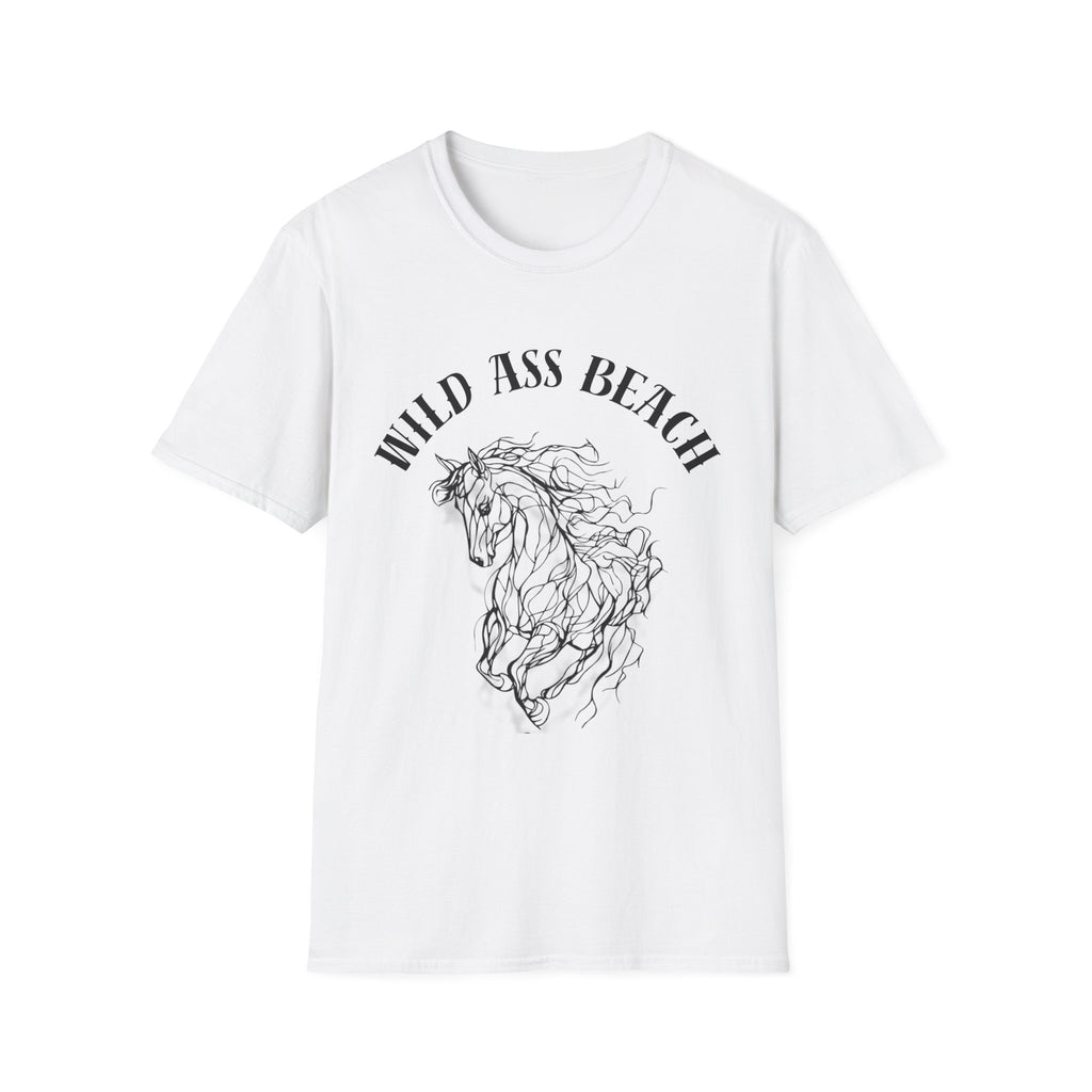 Wild Ass Beach T-Shirt | hand-drawn wild horse sketch