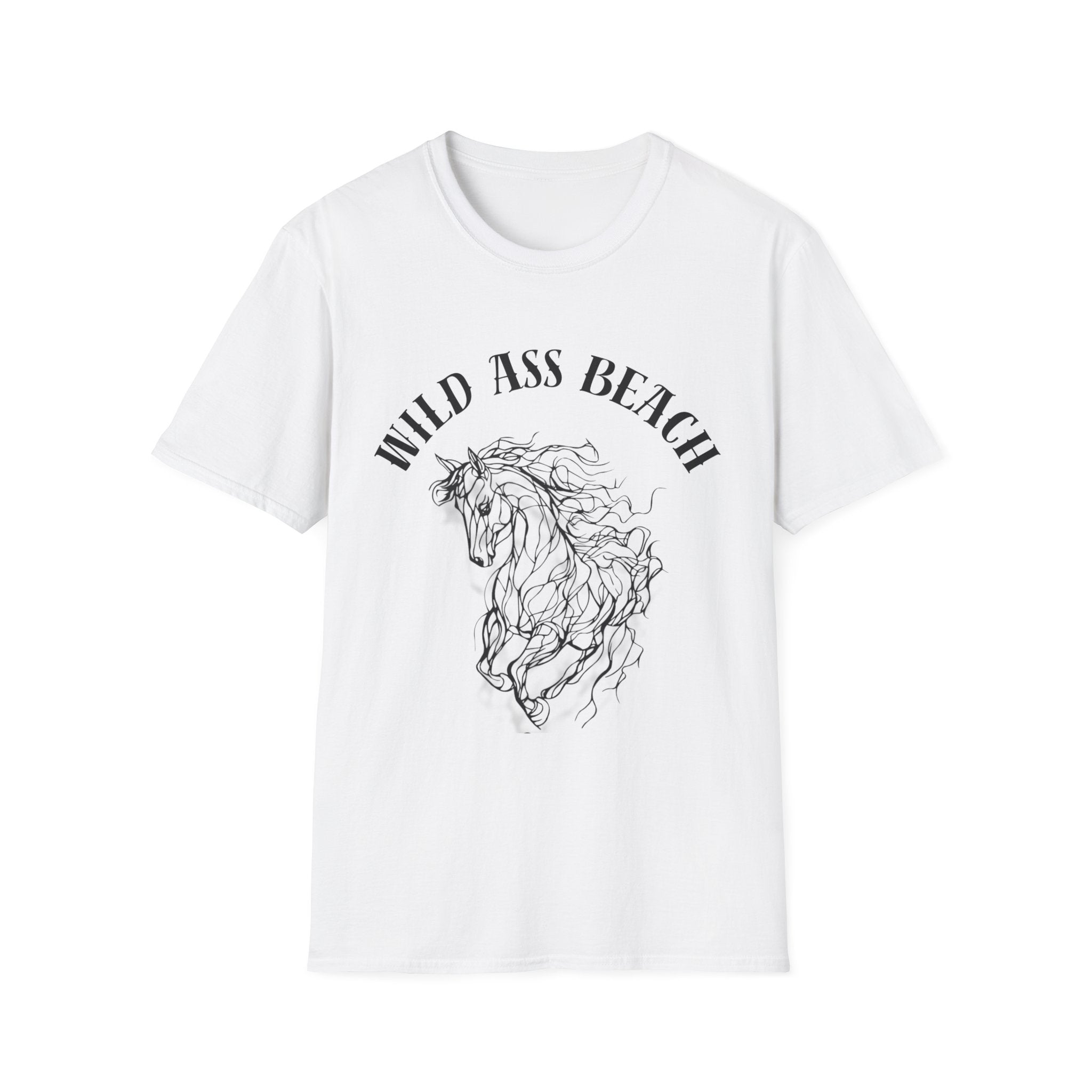 Wild Ass Beach T-Shirt | hand-drawn wild horse sketch