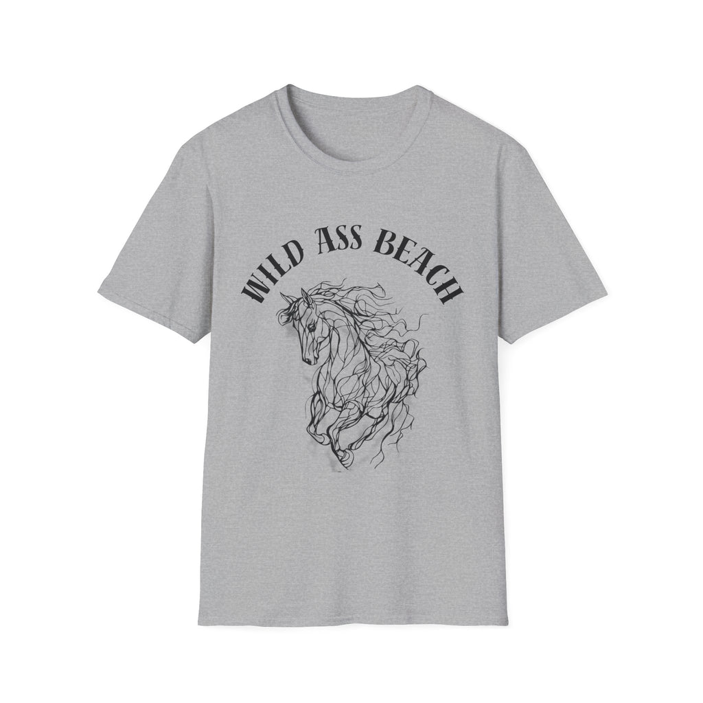 Wild Ass Beach T-Shirt | hand-drawn wild horse sketch