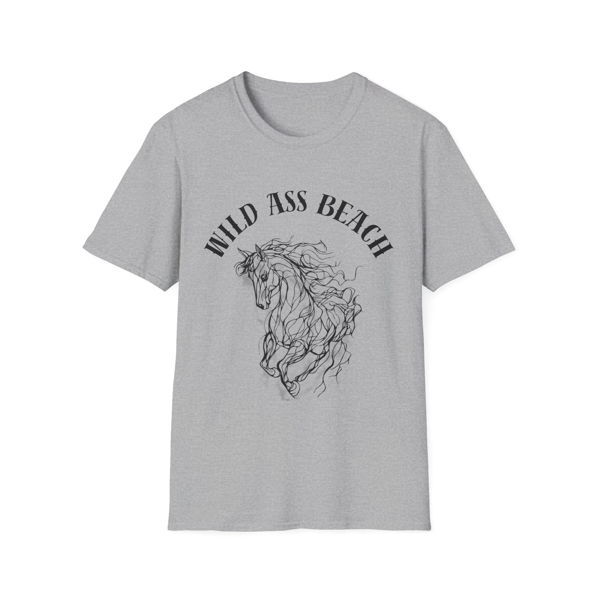 Wild Ass Beach T-Shirt | hand-drawn wild horse sketch