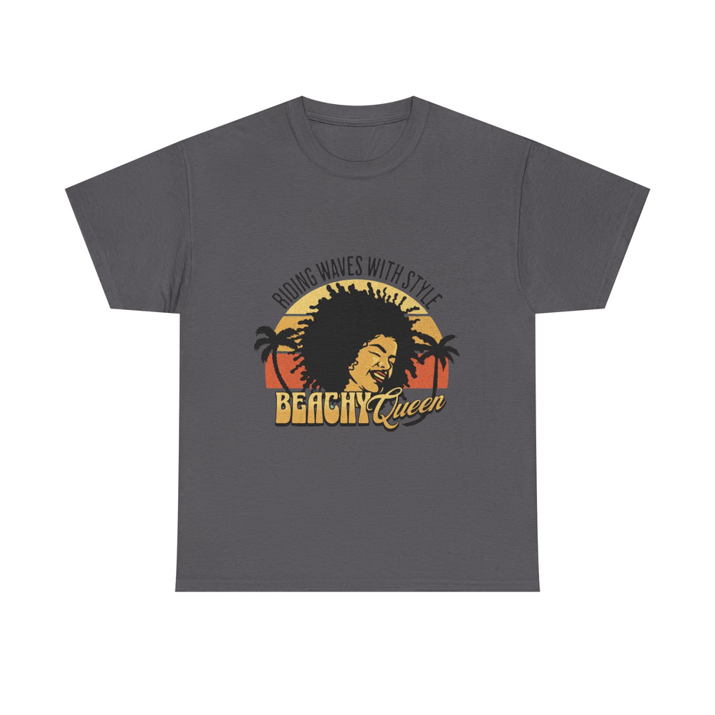 Beachy Vibes Tee — "Riding Waves With Style" Retro Sunset Surf T-Shirt