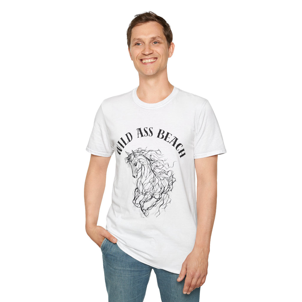 Wild Ass Beach T-Shirt | hand-drawn wild horse sketch