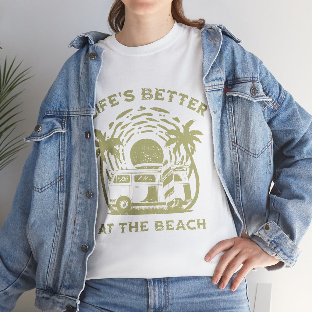 T-Shirt — "Life's Better at the Beach" Vintage Camper Tee