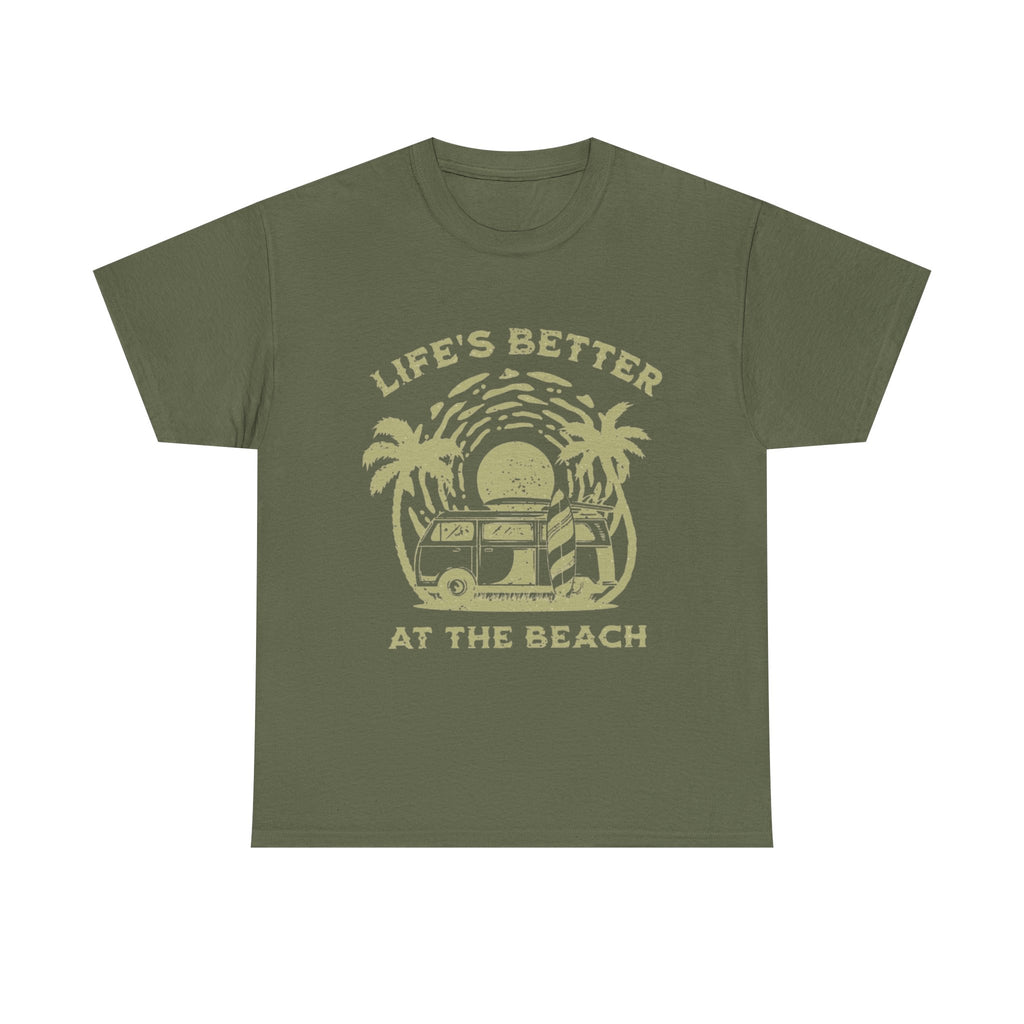 T-Shirt — "Life's Better at the Beach" Vintage Camper Tee