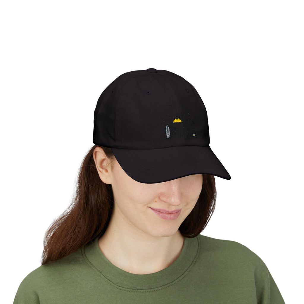 Beach Hut Dad Cap – Hand-Drawn Surf Shack Baseball Hat