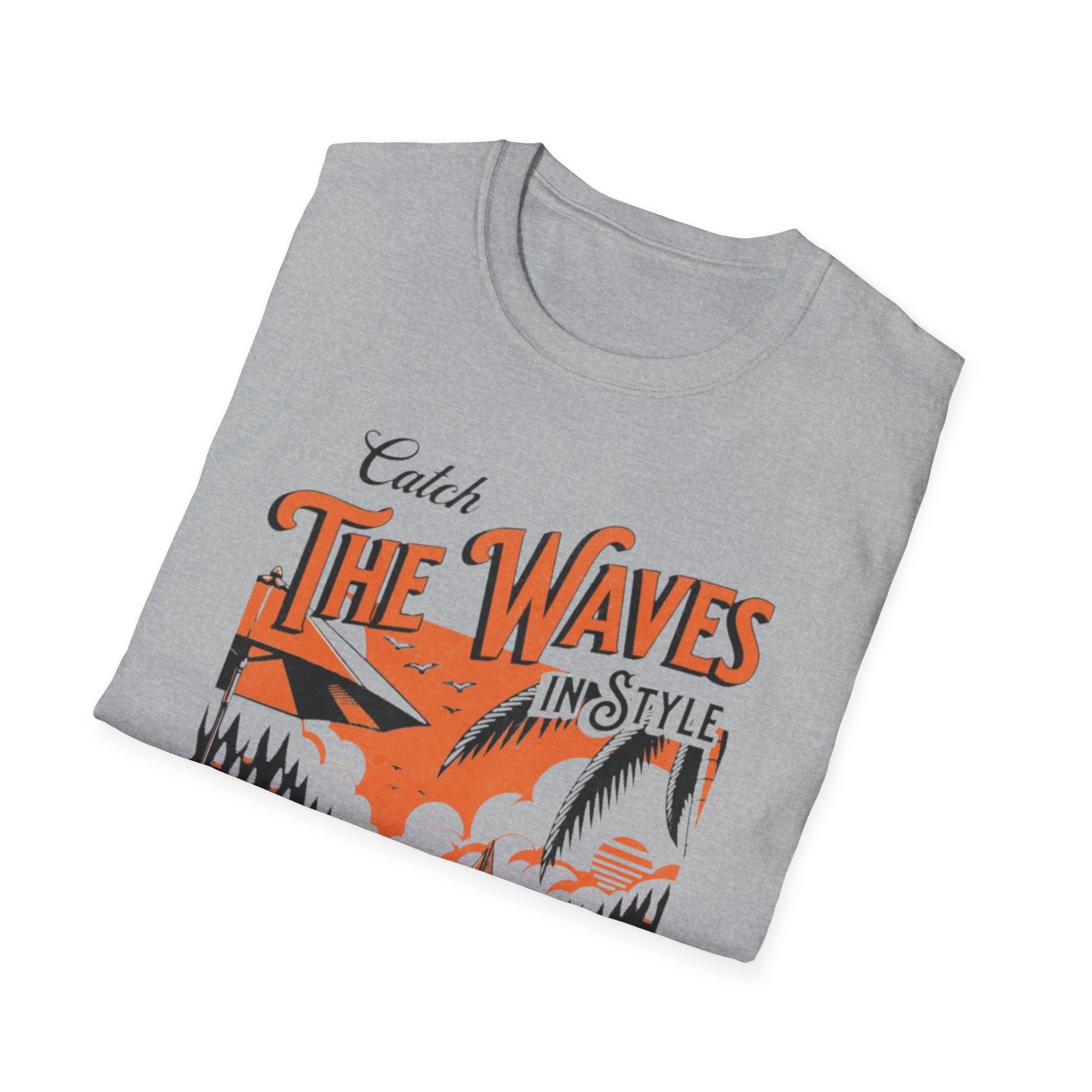 Beach Waves Graphic T-Shirt — "Catch The Waves in Style" Retro Surf Tee