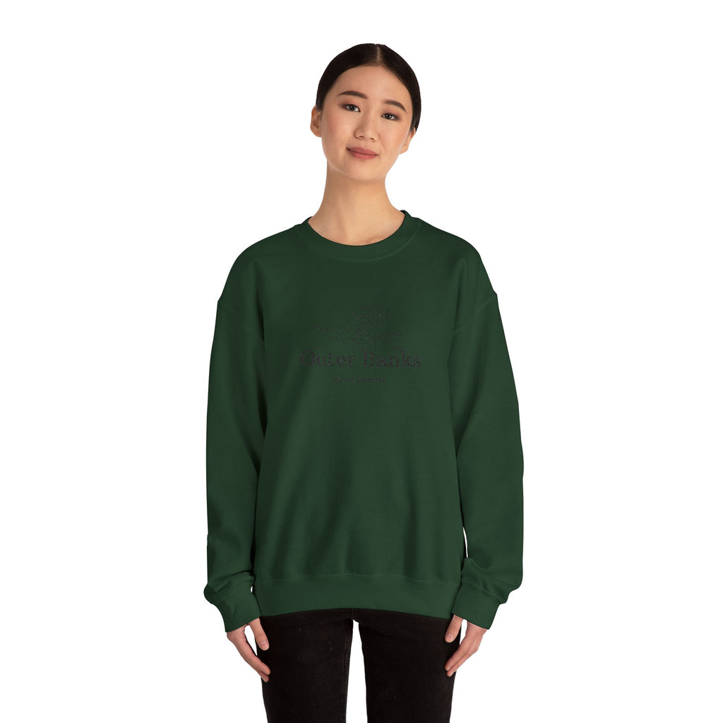 Outer Banks Coastal Wave Crewneck Sweatshirt — Embroidered Pullover