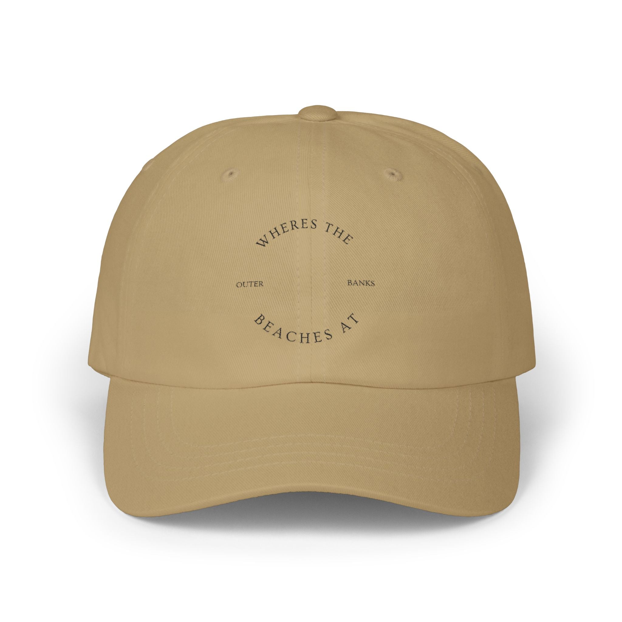 Classic Dad Cap — "Where's the Beaches At" Embroidered Beach Dad Hat