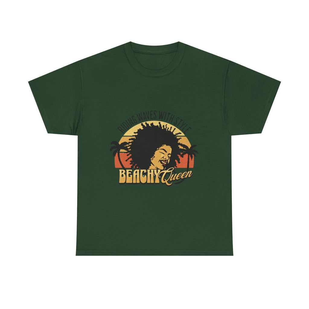Beachy Vibes Tee — "Riding Waves With Style" Retro Sunset Surf T-Shirt