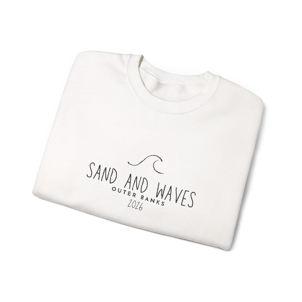 Sand and Waves Embroidered Crewneck Sweatshirt