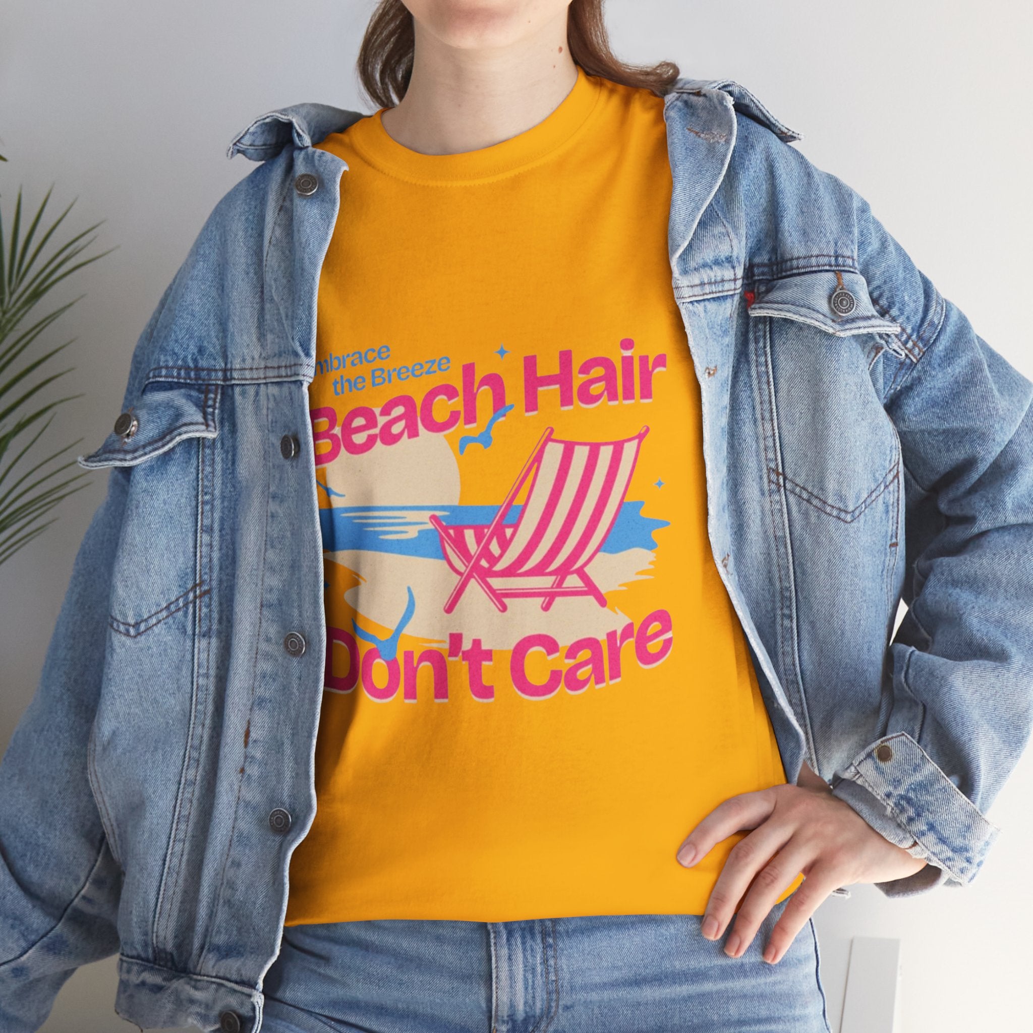 Beach Hair Don't Care T-Shirt – Summer Beach Chair Graphic Tee