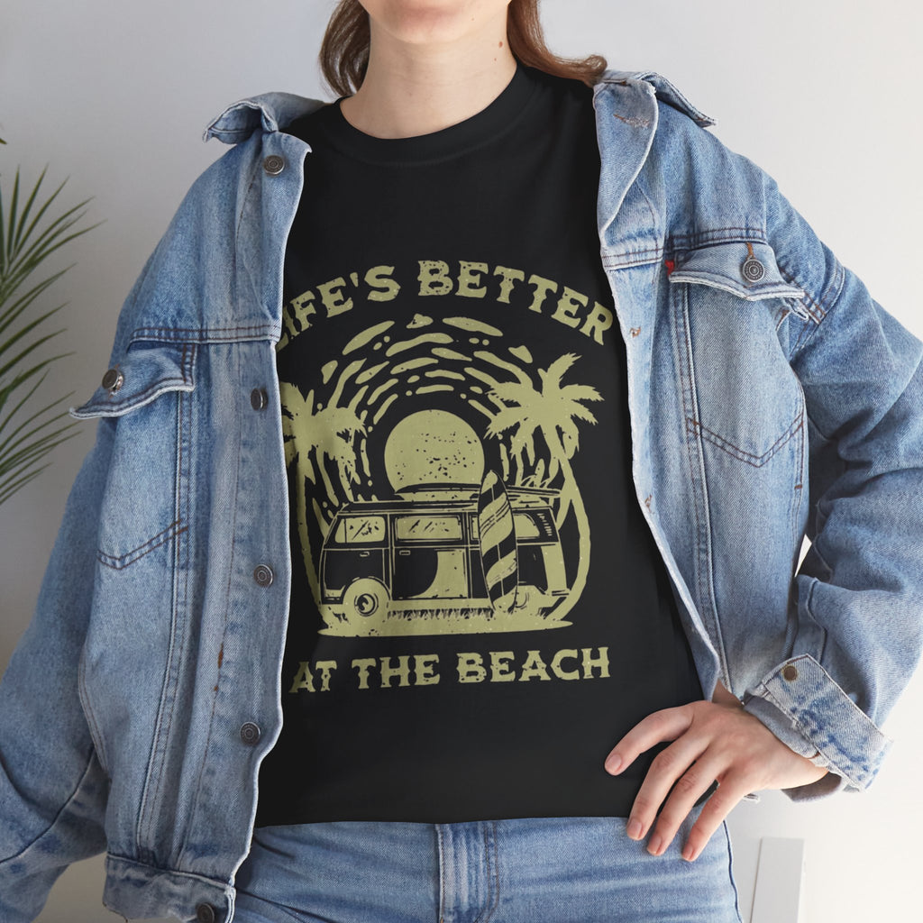 T-Shirt — "Life's Better at the Beach" Vintage Camper Tee