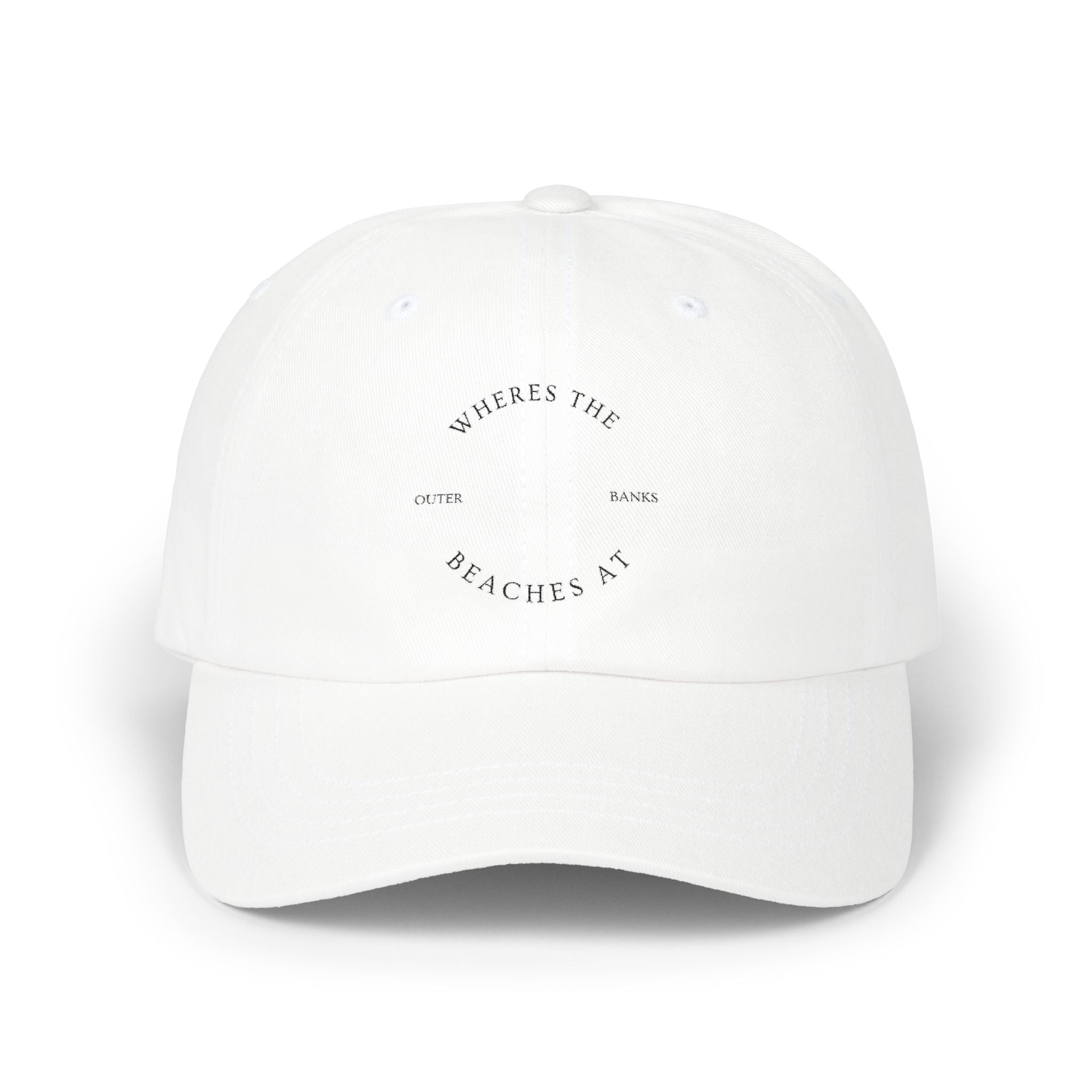 Classic Dad Cap — "Where's the Beaches At" Embroidered Beach Dad Hat