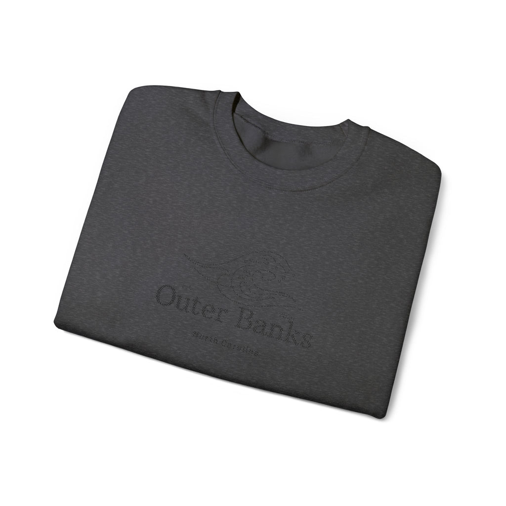 Outer Banks Coastal Wave Crewneck Sweatshirt — Embroidered Pullover