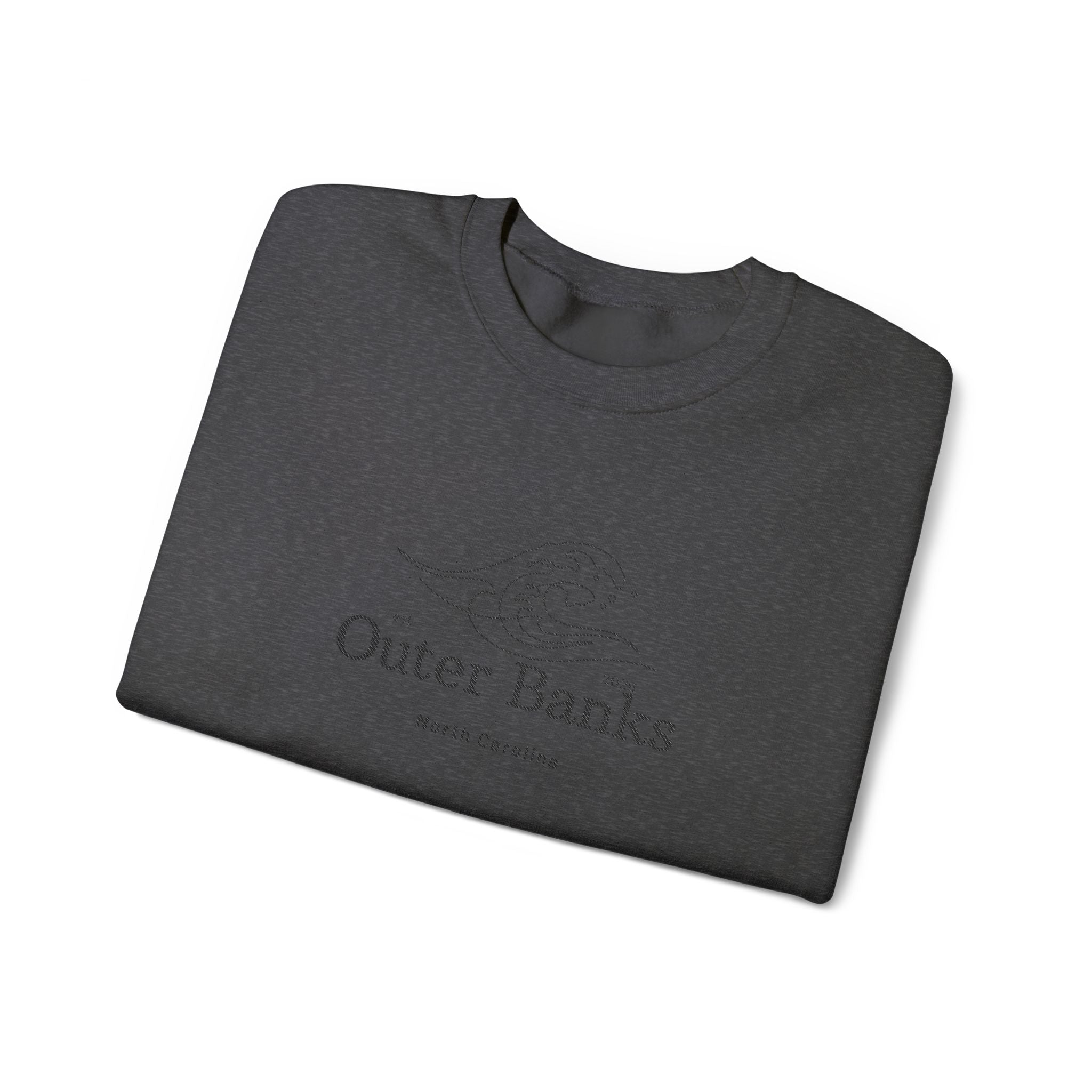 Outer Banks Coastal Wave Crewneck Sweatshirt — Embroidered Pullover