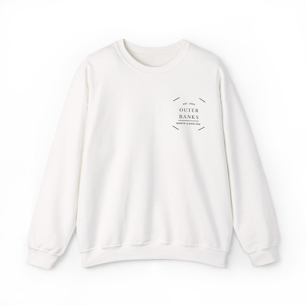Outer Banks Embroidered Crewneck Sweatshirt — Minimalist Coastal Pullover
