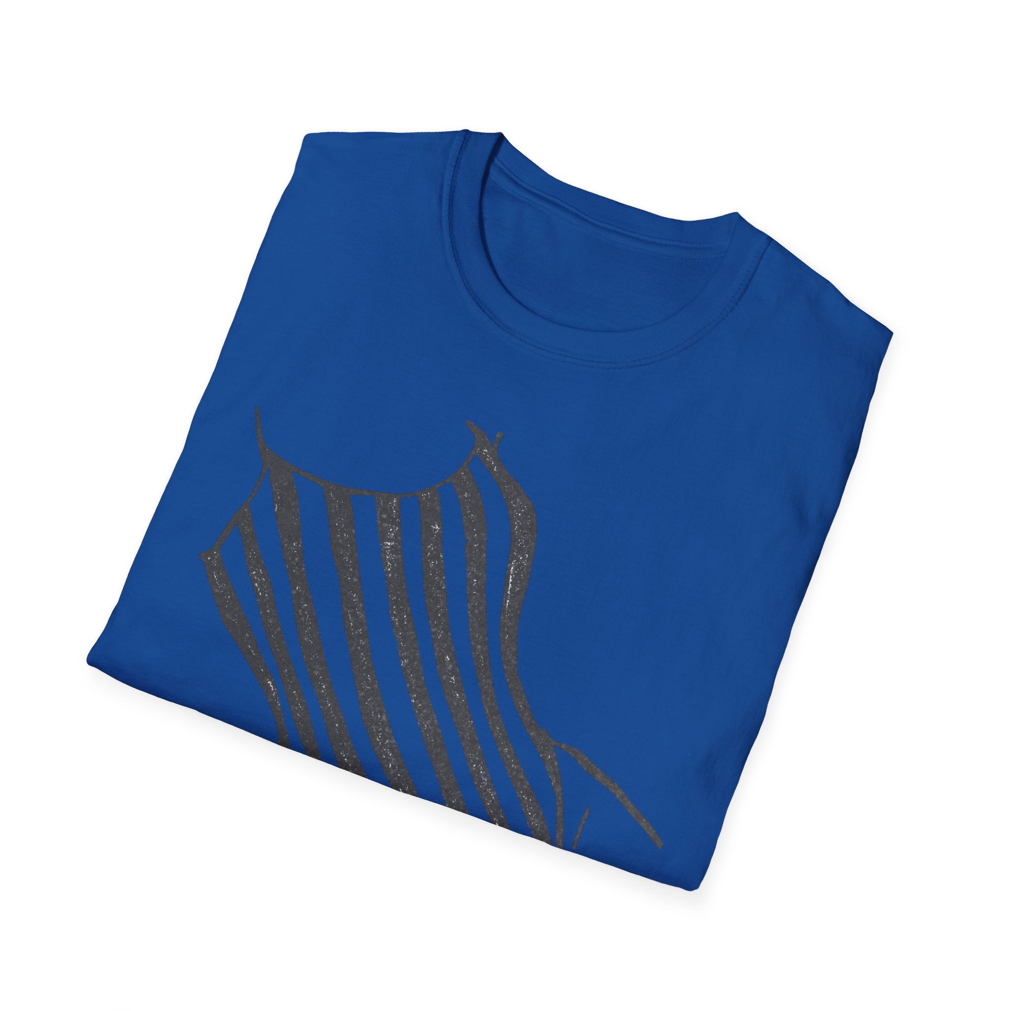 Striped One-Piece Swimsuit Graphic T-Shirt — Minimal Beach Vibe Tee