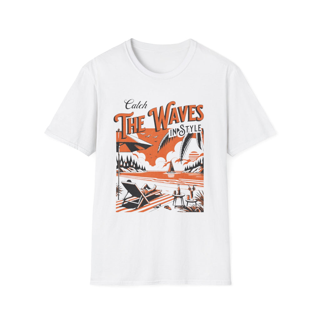Beach Waves Graphic T-Shirt — "Catch The Waves in Style" Retro Surf Tee