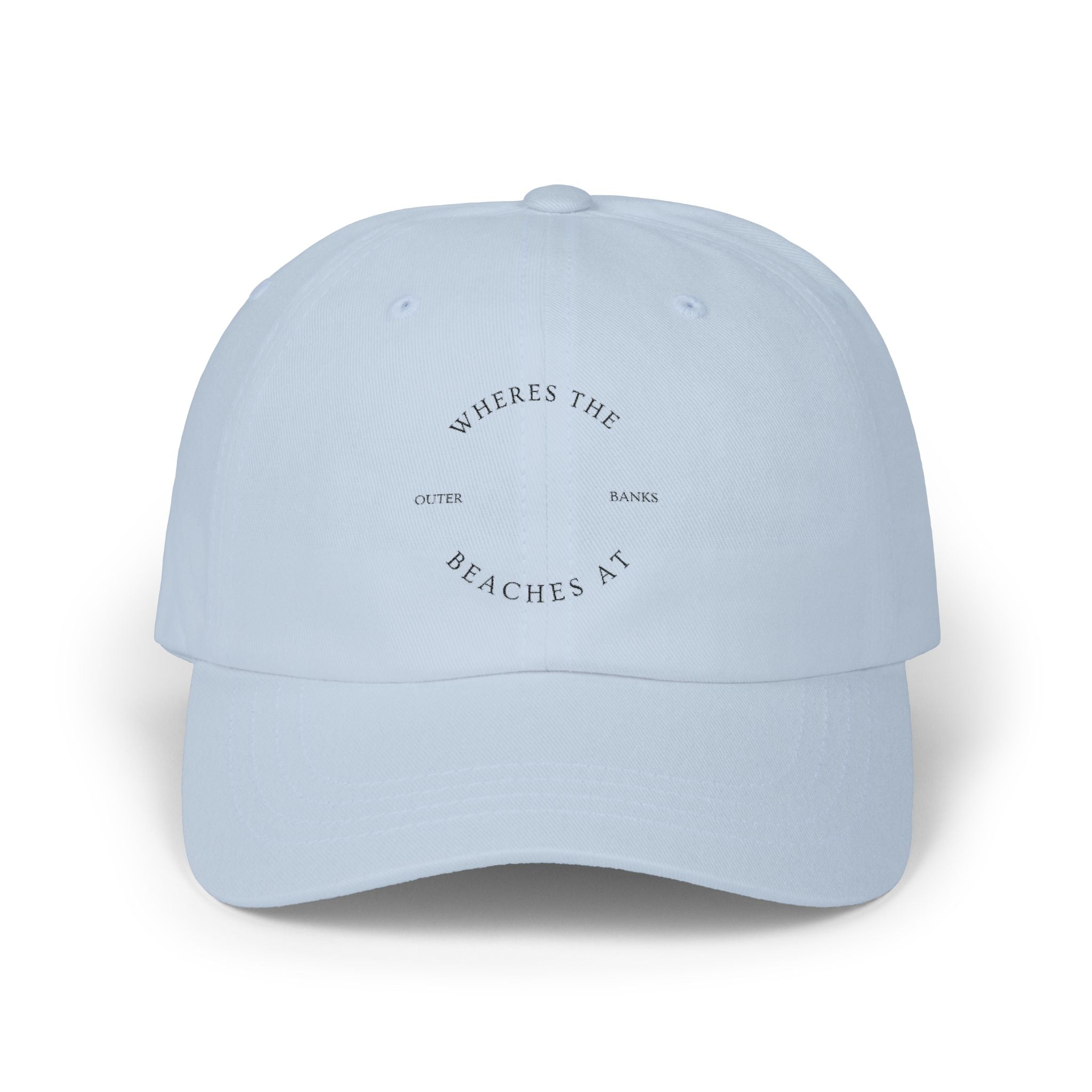 Classic Dad Cap — "Where's the Beaches At" Embroidered Beach Dad Hat