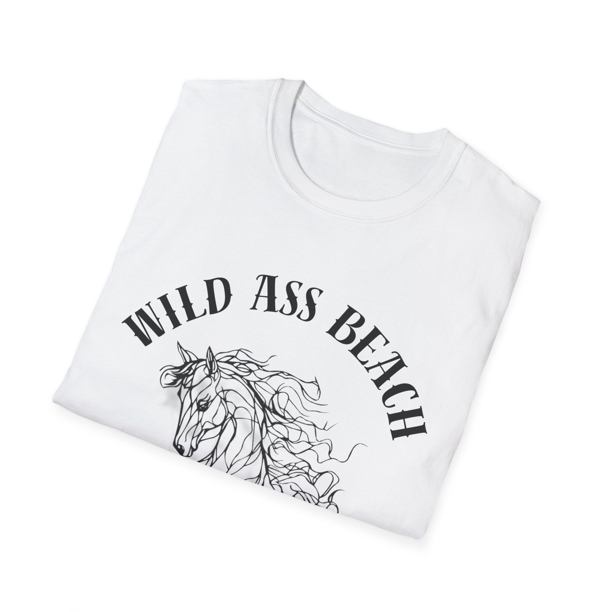 Wild Ass Beach T-Shirt | hand-drawn wild horse sketch
