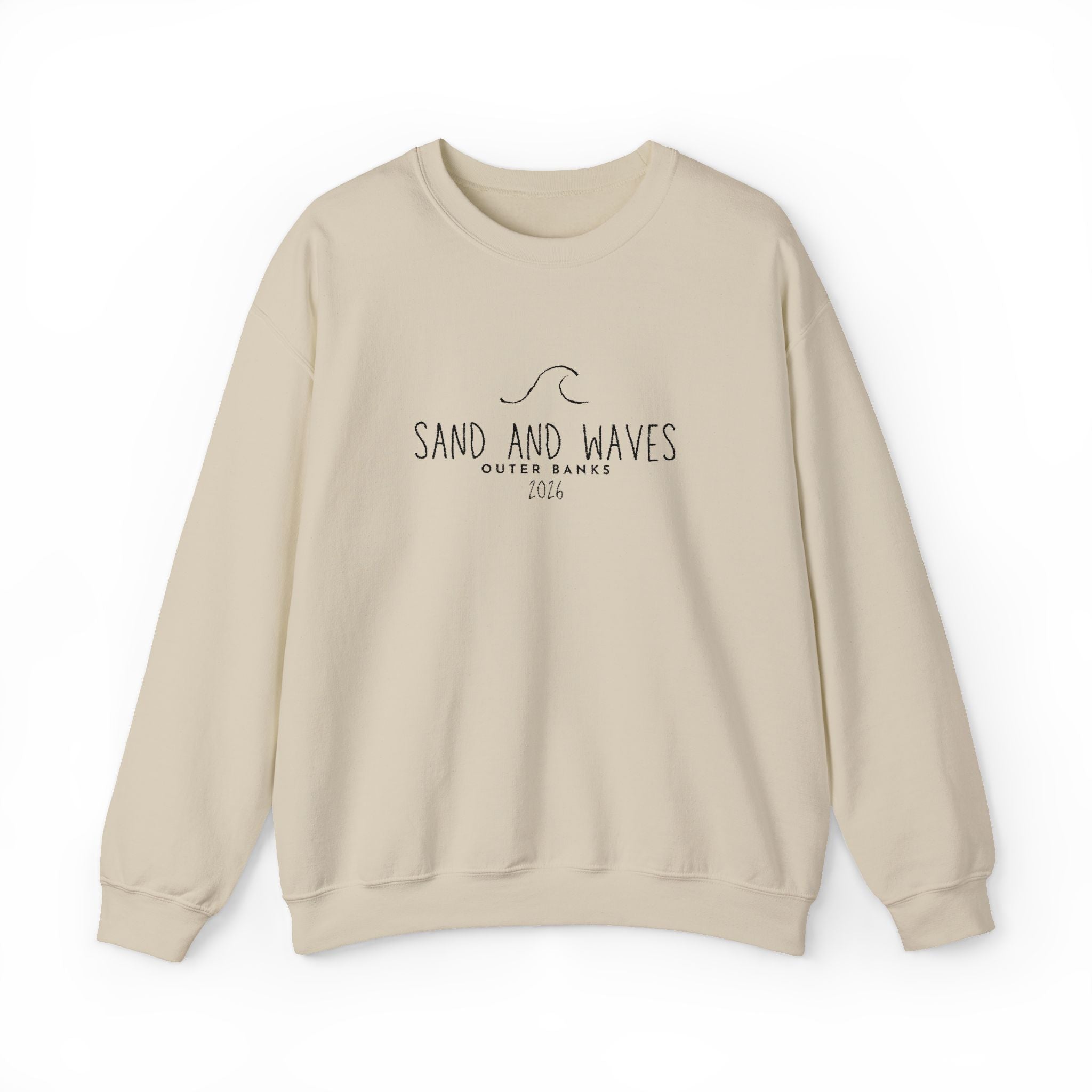 Sand and Waves Embroidered Crewneck Sweatshirt